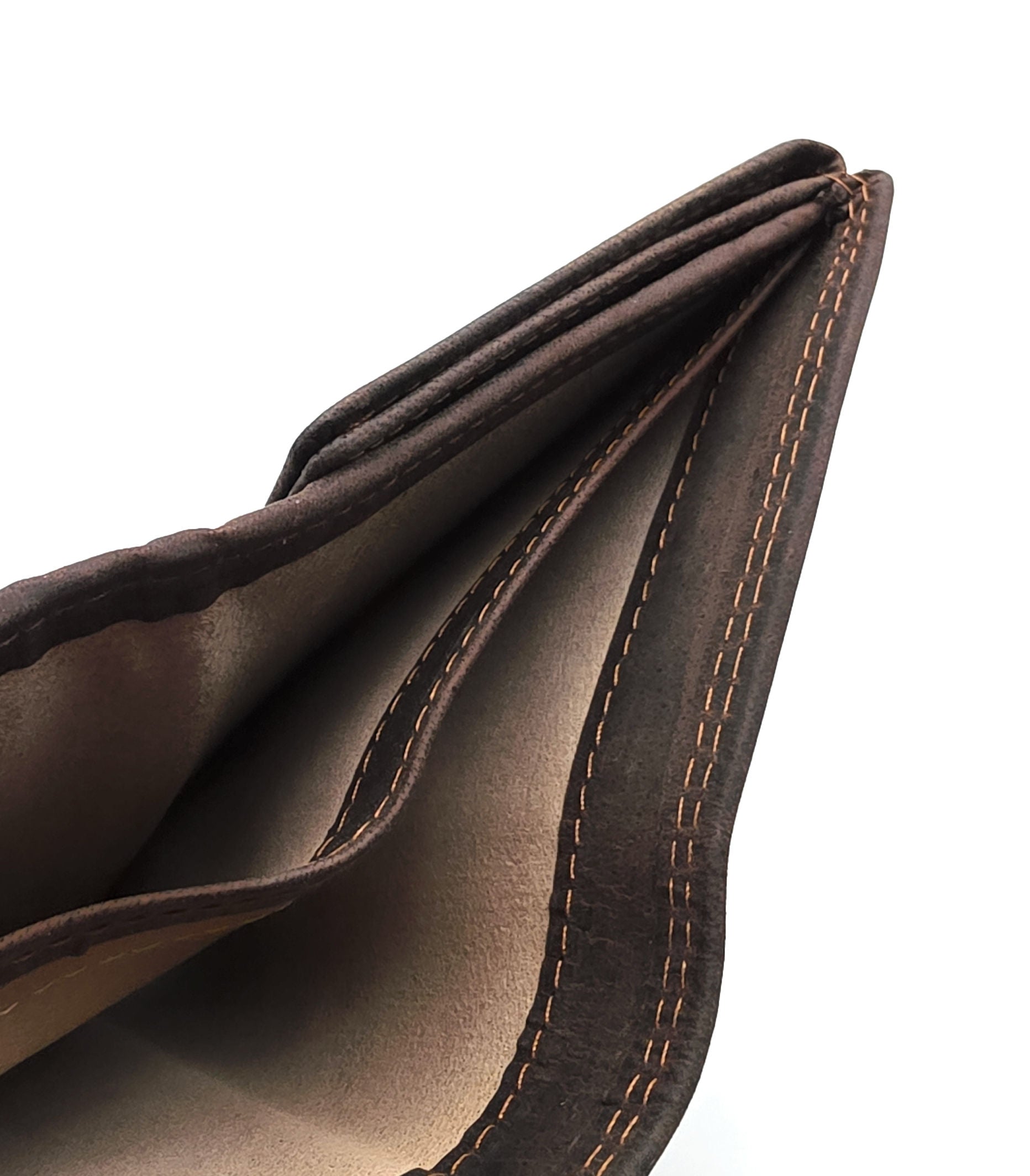 Lemasi robustes Hunterleder Portemonnaie Geldbörse RFID Blocker 19 Fächer Unisex dunkelbraun
