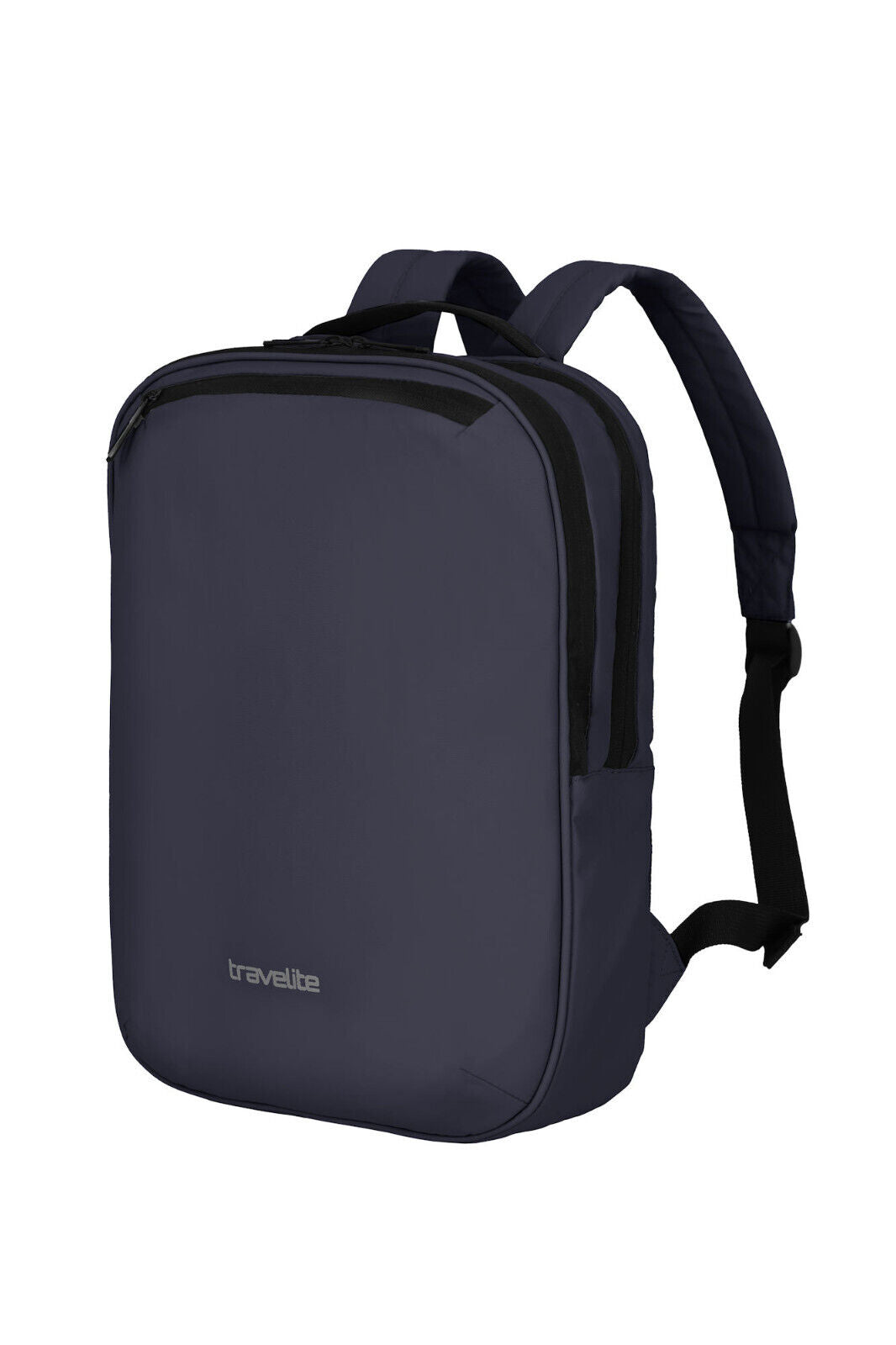 Travelite Basics Plane Cityrucksack – Wasserabweisender Daypack mit 14-Zoll-Laptopfach, spritzwassergeschützten Reißverschlüssen & Sicherheitsfach marine blau