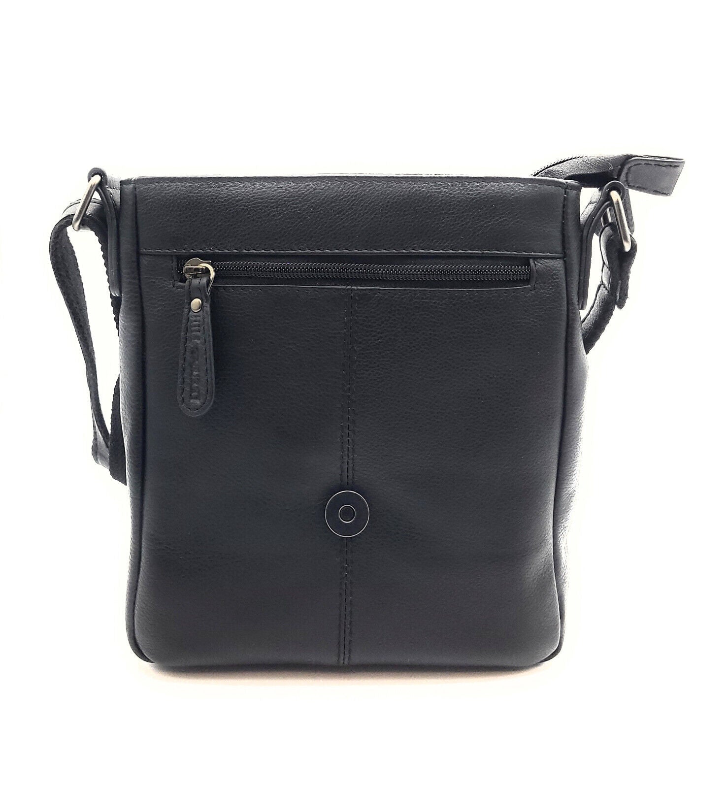 Hillburry Unisex Umhängetasche Schwarz – Echtleder Schultertasche für Damen & Herren