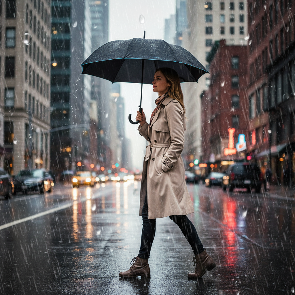 bruno banani Regenschirm Shorty – Handöffner, 7-teiliges Gestell, Polyester Pongee, mattierter Griff mit Logodruck, Schirmdach mit blauer Borte, Hülle mit Reißverschluss Schwarz Aqua