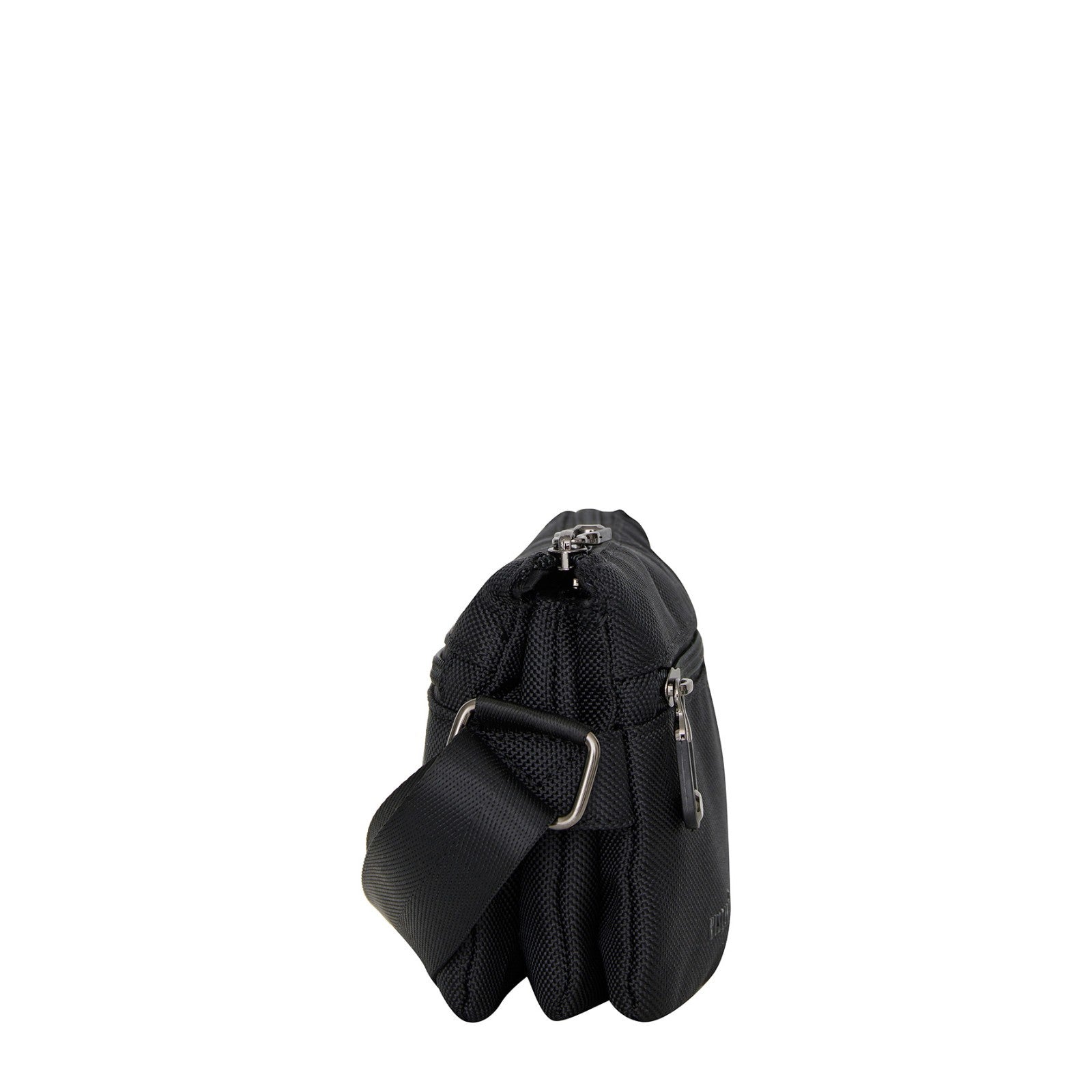 Mustang Umhängetasche Dabas – kleine Schultertasche aus Nylon mit Reißverschlussfächern & verstellbarem Gurt schwarz