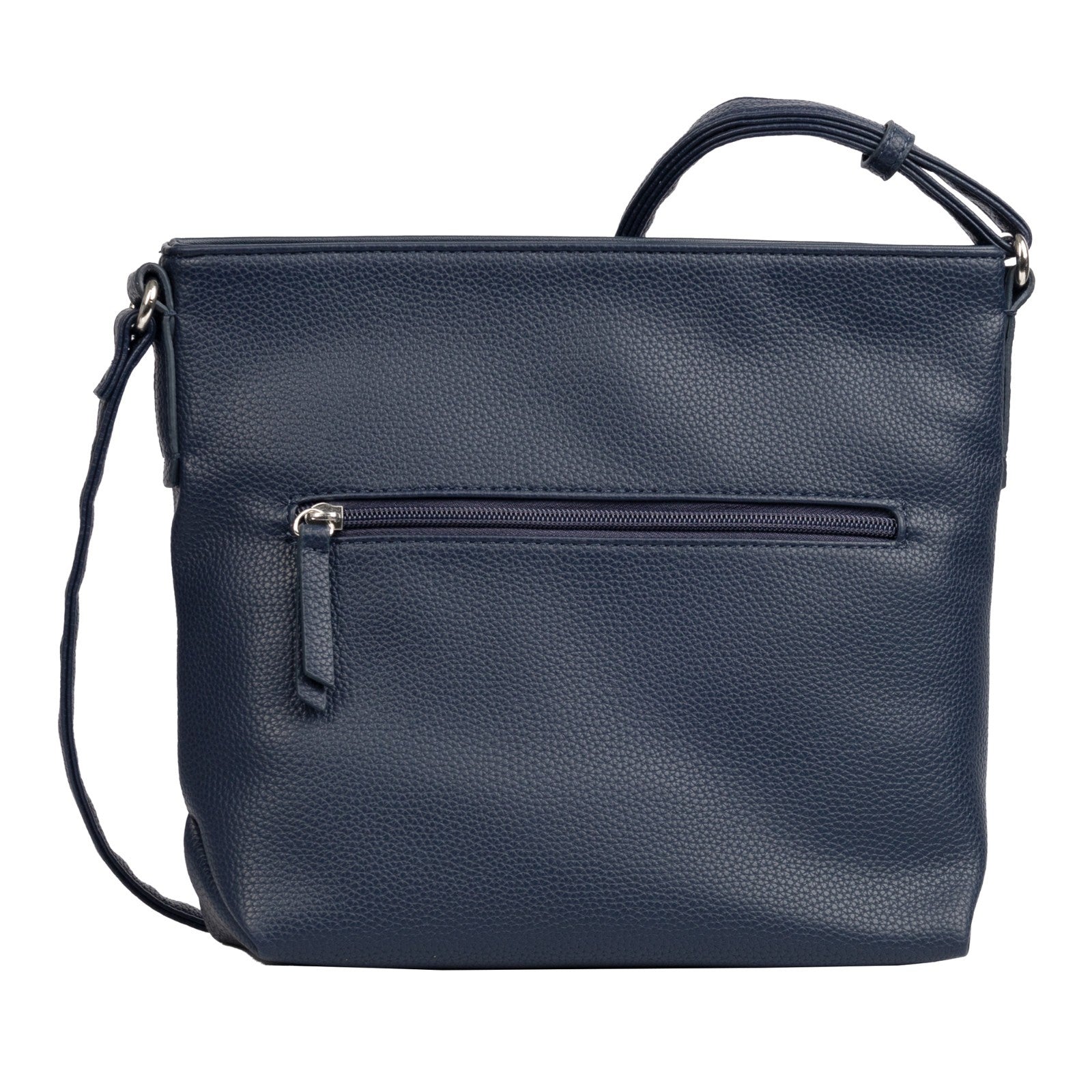 Tom Tailor Umhängetasche Nicolina – PU Handtasche mit Reißverschluss & Fächern – 27,5x10x23 cm dark blue