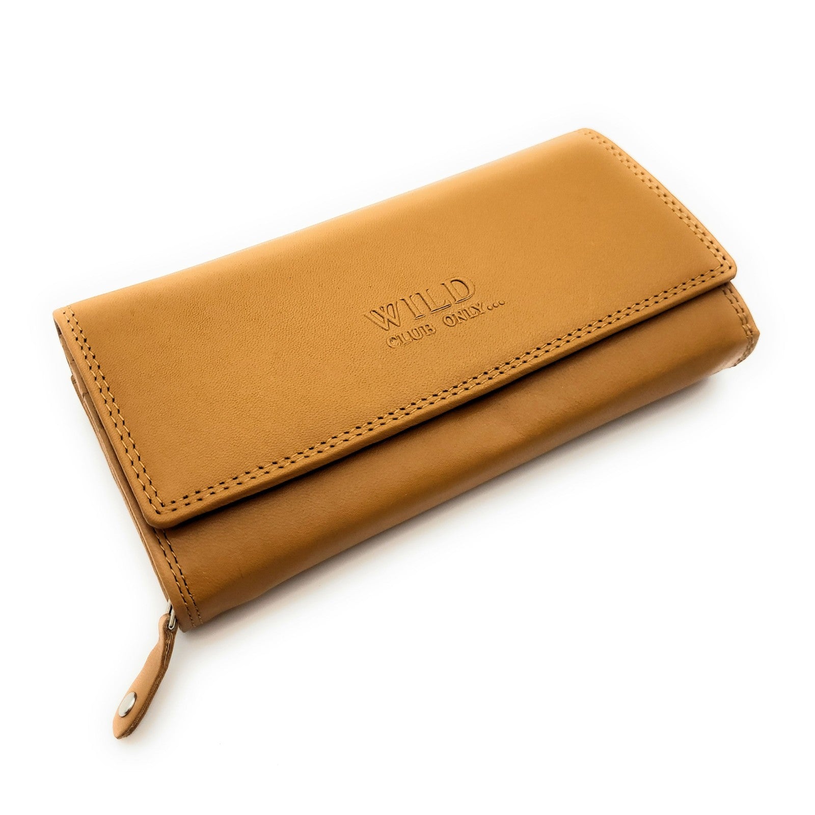 Große RFID geschützte Damen Geldbörse aus Leder in klassischem Langformat mit Druckknopfverschluss