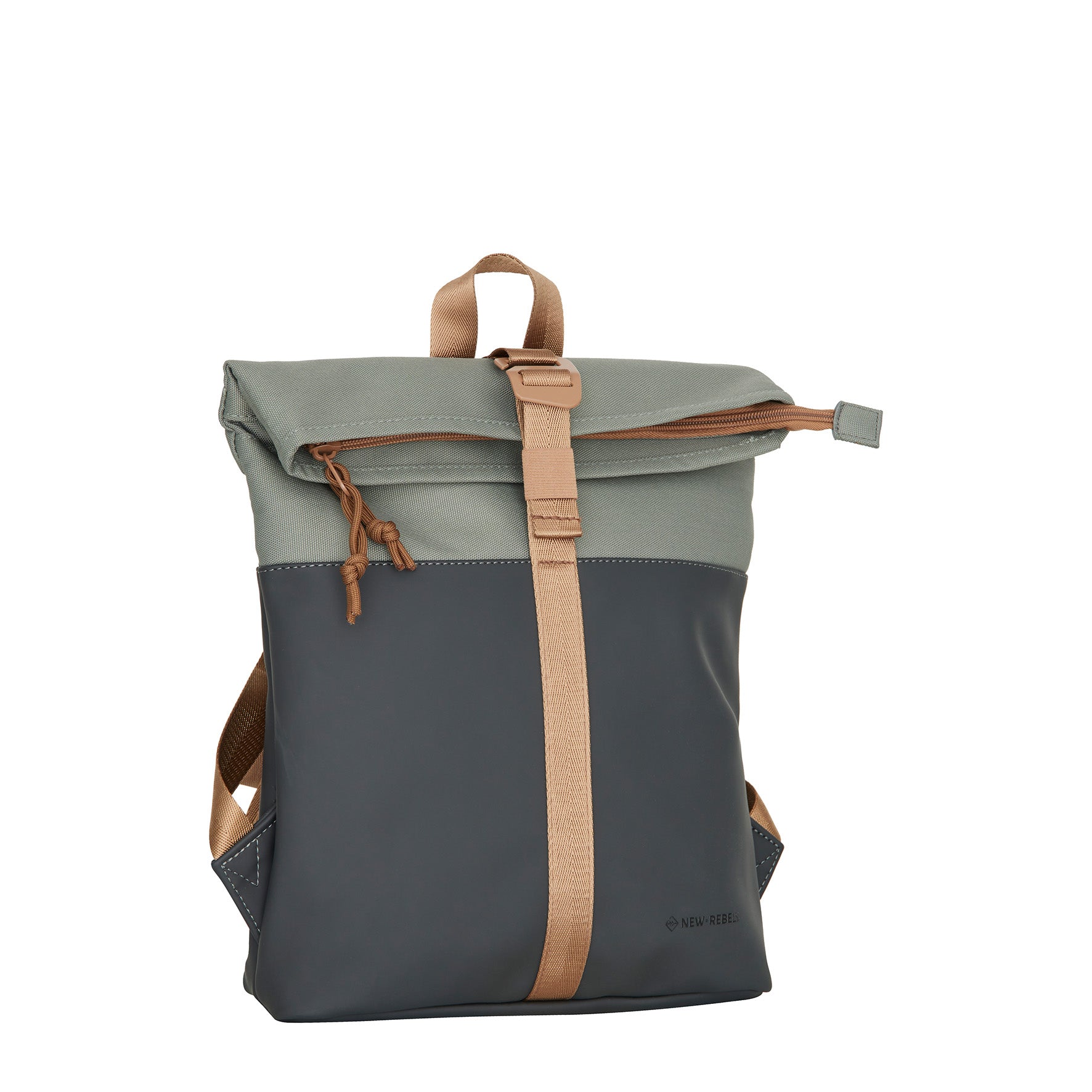 New Rebels Ferron Roll Up Rolltop City Rucksack Los Angeles wasserabweisend Anthrazit Kupfer