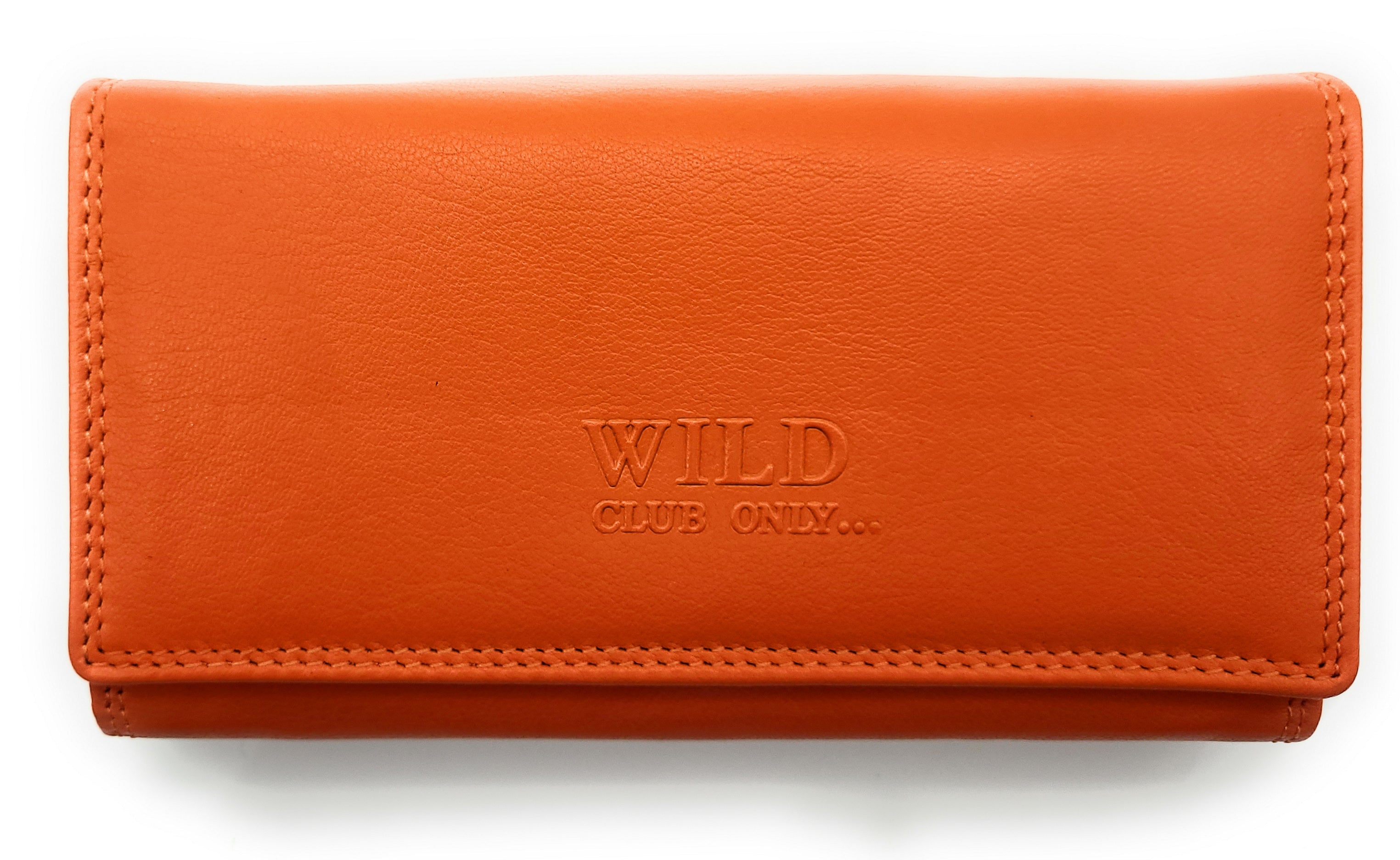 XXL Damenbörse Nappaleder RFID-Schutz – 18 Kartenfächer, Münzfach, Echtleder Geldbörse orange