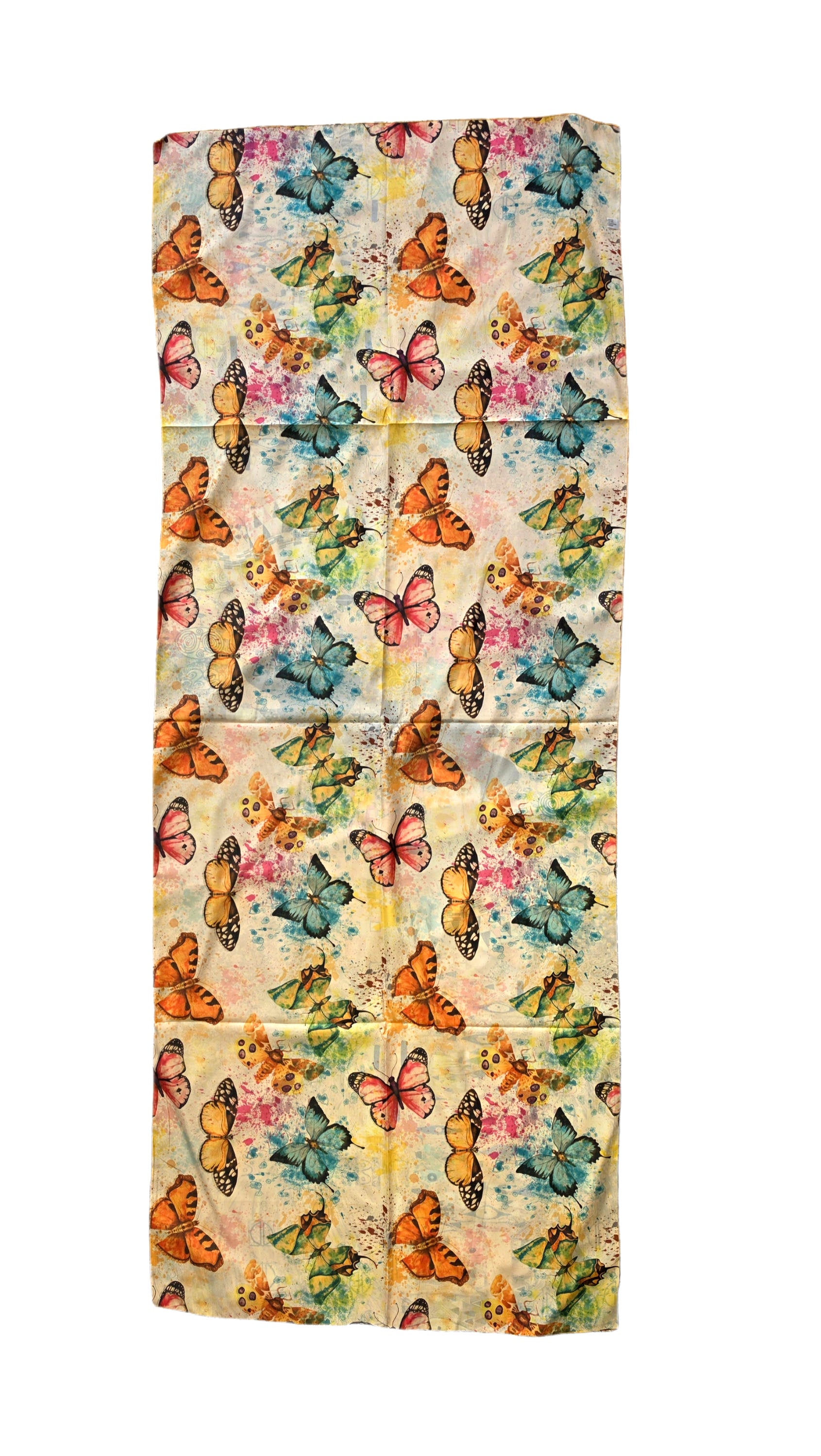 Wendeschal Stola Gustav Klimt inspiriert – Frau & Schmetterlinge – 20% Seide 80% Viskose 180x70 cm