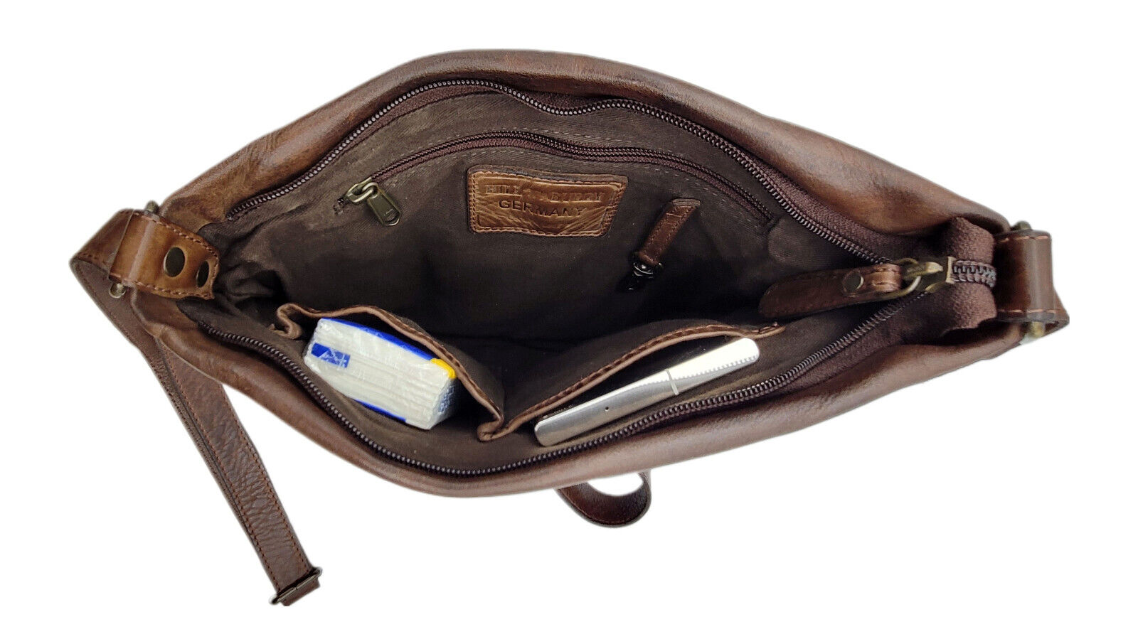 Hill Burry echt Leder Damen Umhängetasche Schultertasche Handtasche braun
