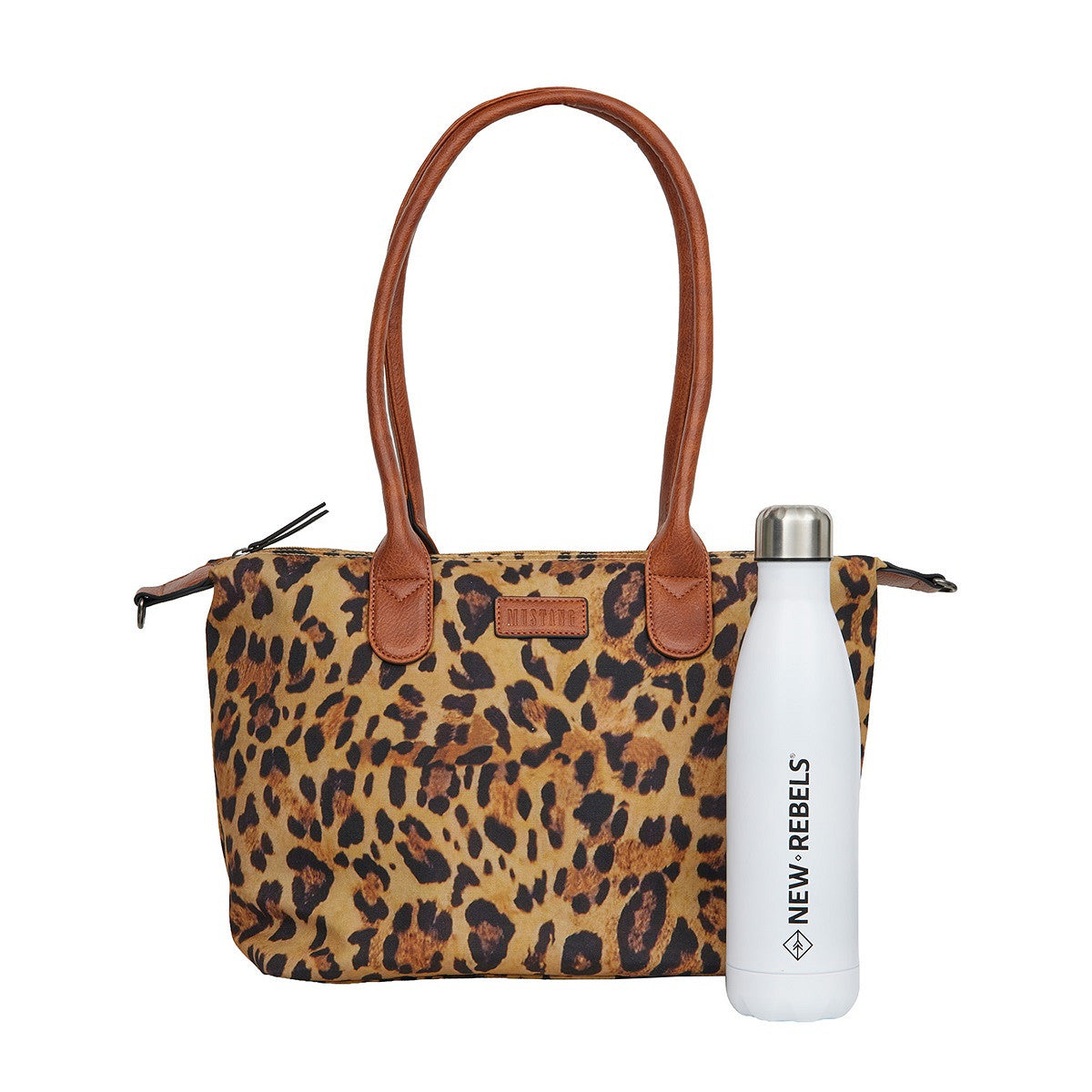 Mustang großer Damen Shopper Handtasche Umhängetasche "Limnos" Leopard cognac