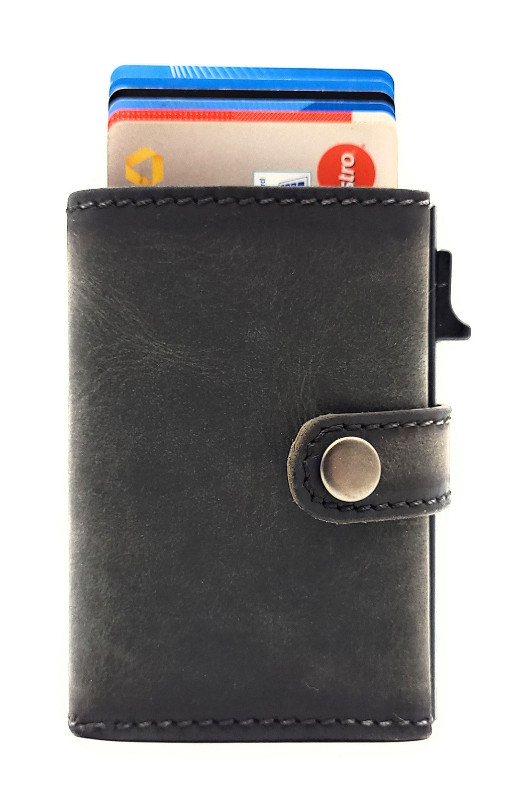 Jockey Club Slim Wallet ClipX RFID – Leder Geldbörse mit Münzfach Grau