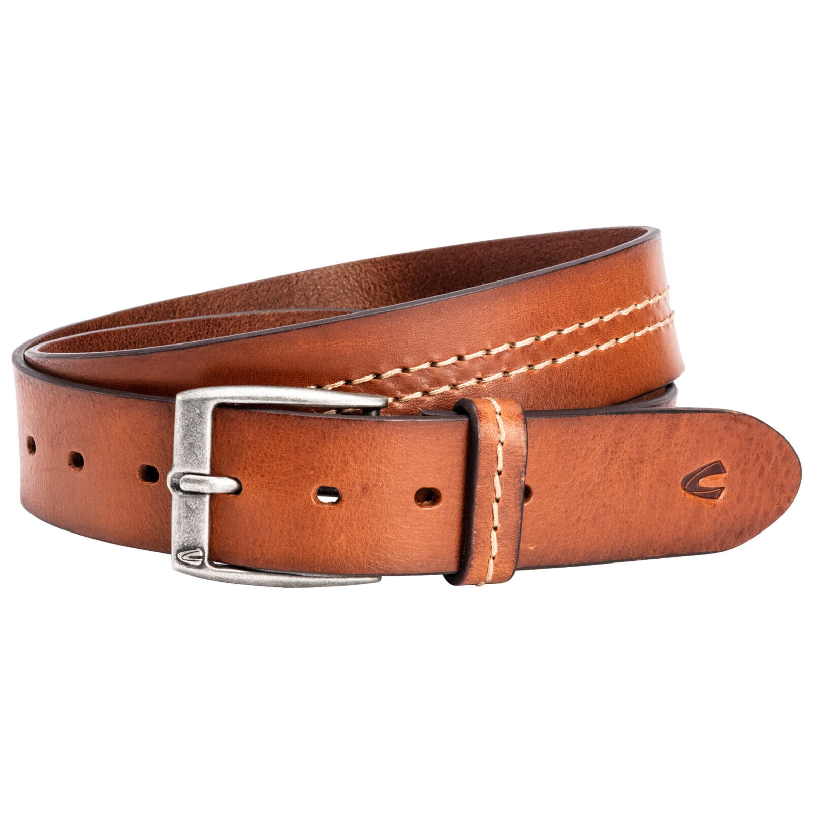 camel active echt Leder Herren Gürtel "Trail 1" 110cm 7 Löcher kürzbar Vollleder cognac