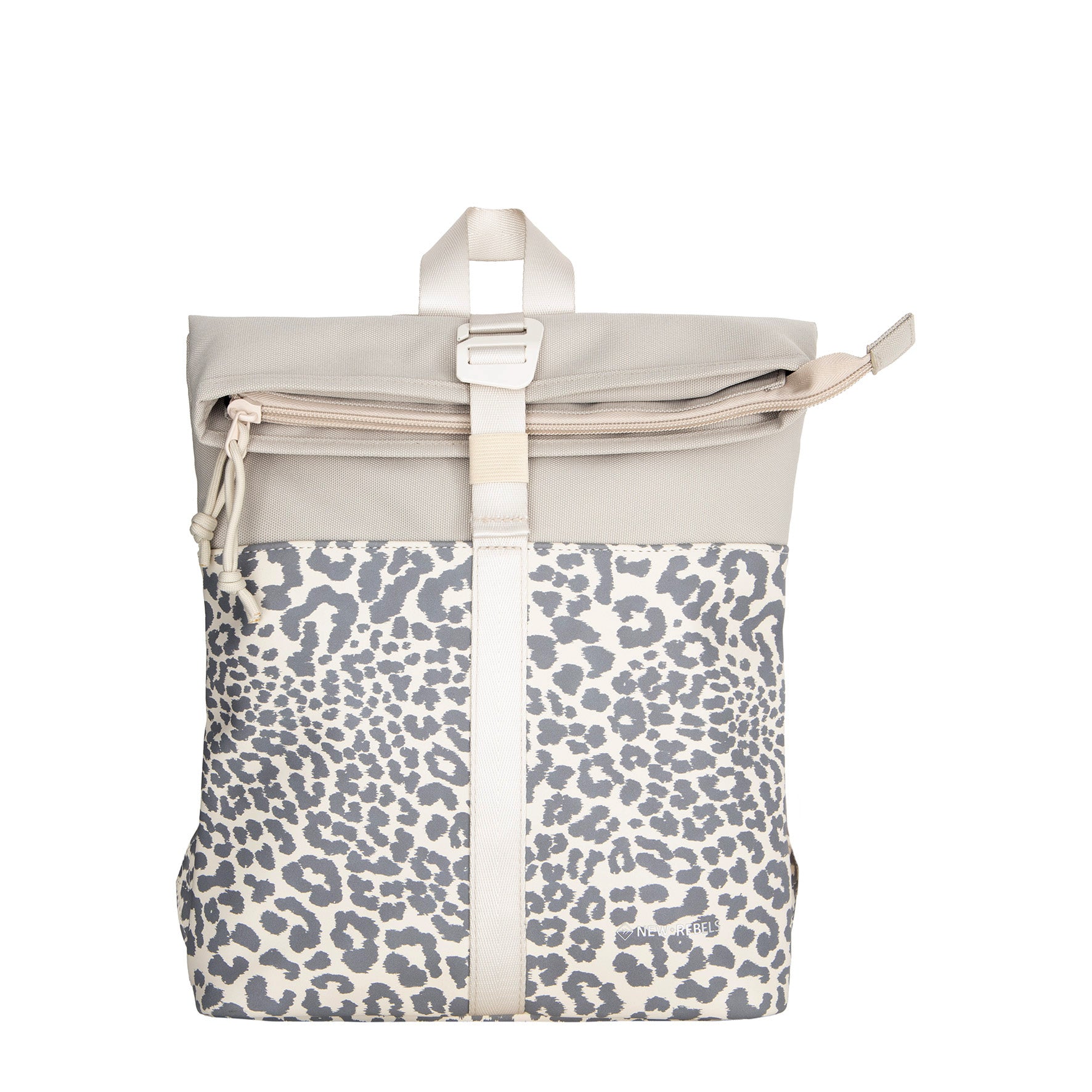 New Rebels Urban Roll Up Rolltop City Rucksack Los Angeles wasserabweisend Leopard beige