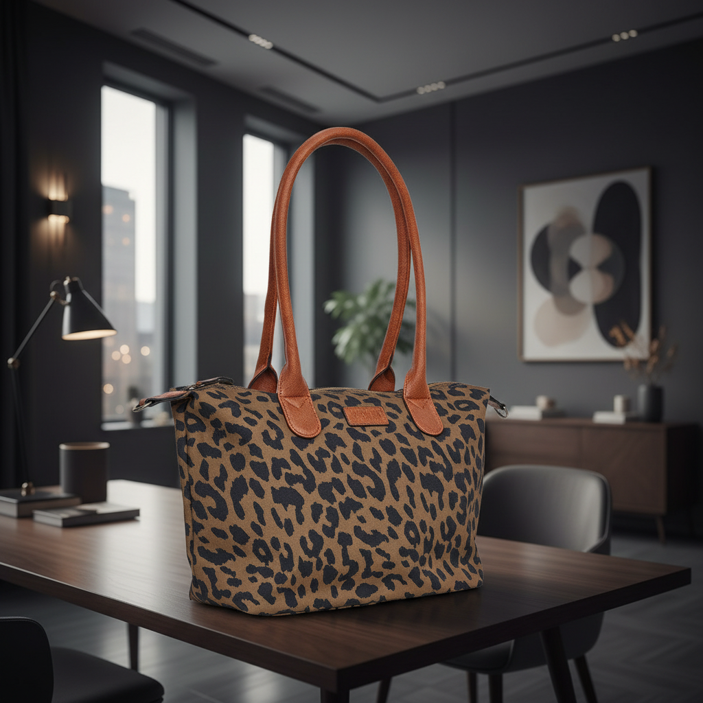 Mustang großer Damen Shopper Handtasche Umhängetasche "Limnos" Leopard brown