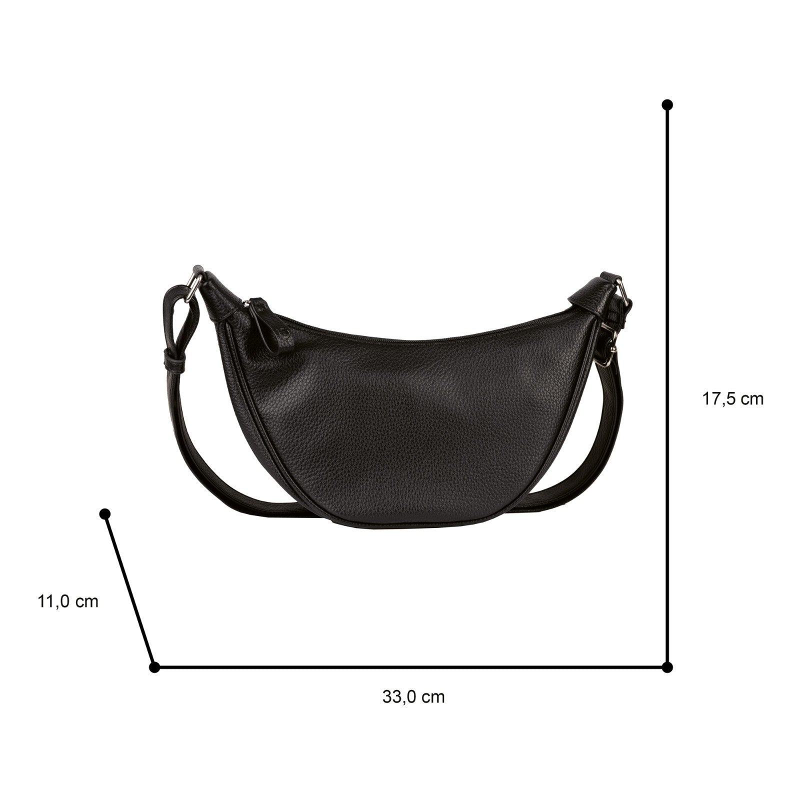 Tom Tailor Denim Liriel Cross Bag M – Damen Umhängetasche aus PU mit Reißverschluss und verstellbarem Schulterriemen Handtasche schwarz
