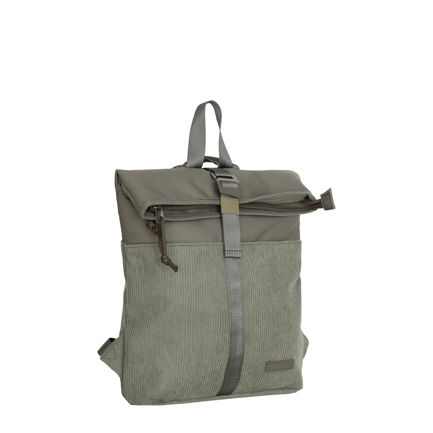 New Rebels Ribbi Roll Up Rolltop City Rucksack Los Angeles Kordoptik grün