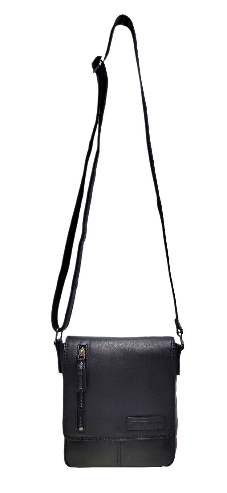 Hillburry Unisex Umhängetasche Schwarz – Echtleder Schultertasche für Damen & Herren