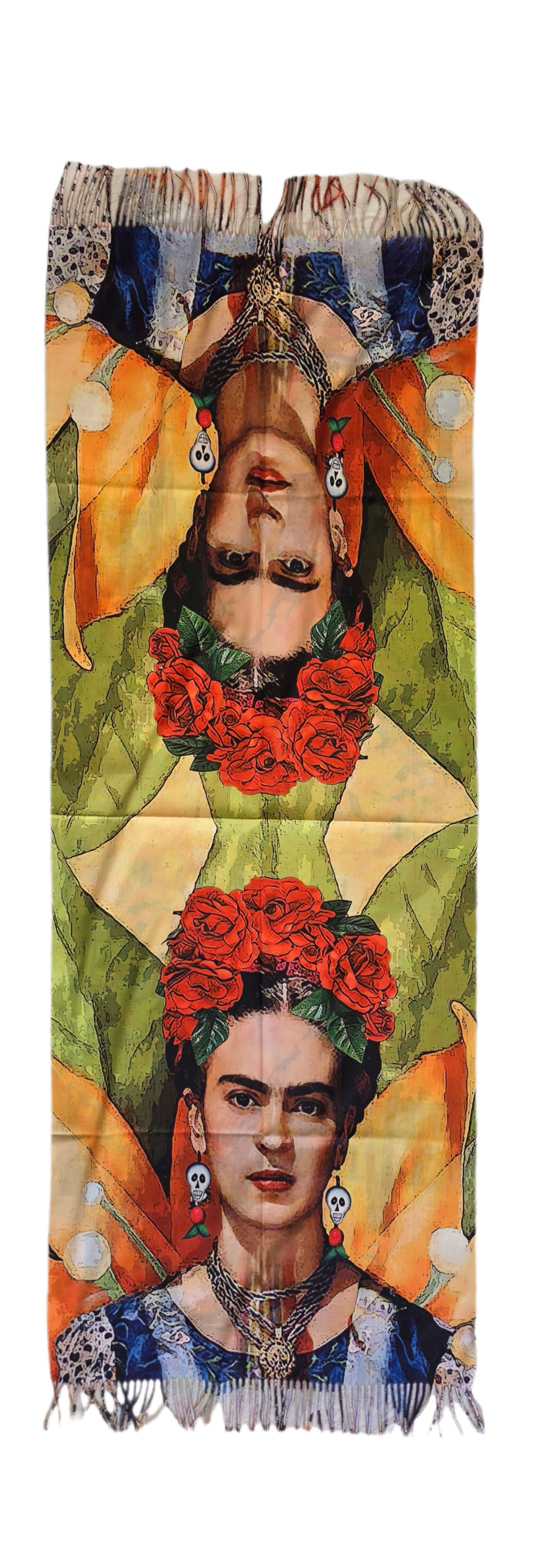 Wendeschal Stola Kunstdruck – Frau & herbstliche Parklandschaft – 100% Viskose 180x70 cm