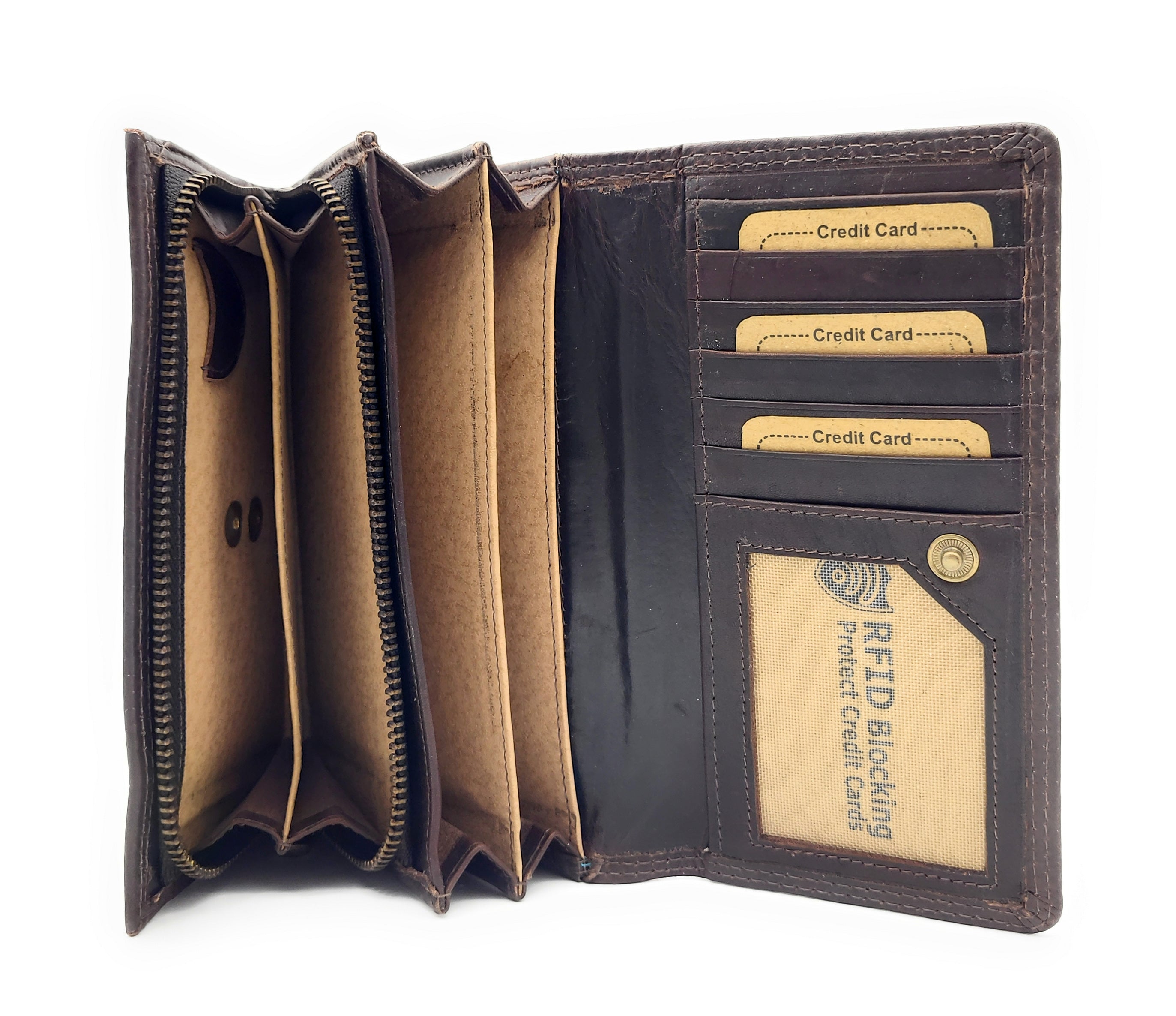 Louis Wallis Damen Geldbörse – Full-Grain-Leder mit RFID-Schutz