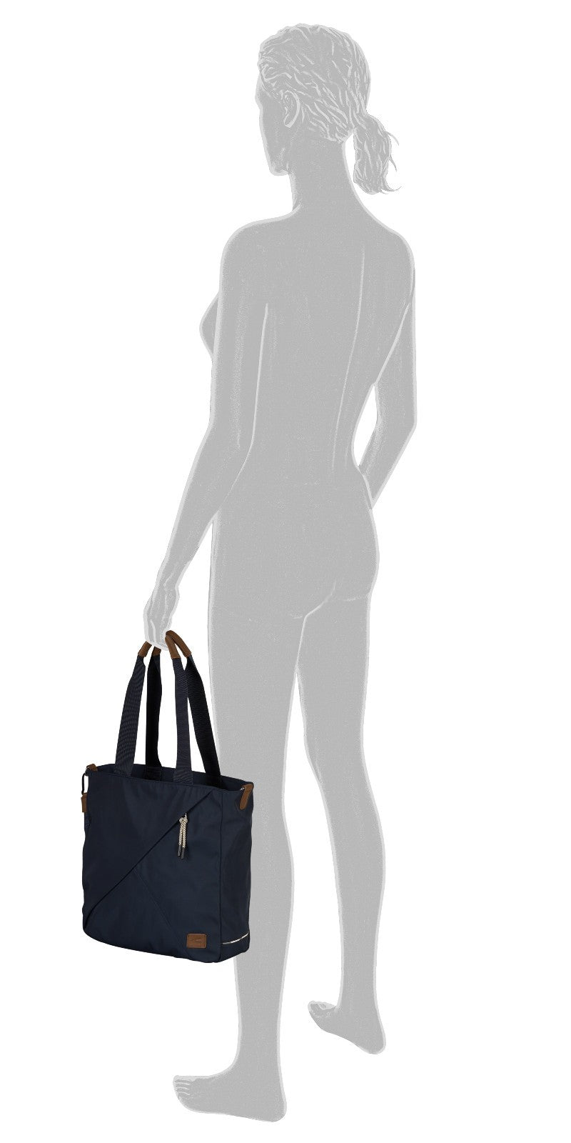 camel active Aurum Shopper Tasche - Nachhaltige Tote Bag aus recyceltem Nylon mit abnehmbarem Schulterriemen blau