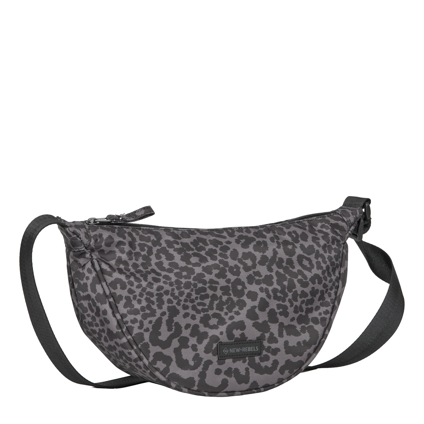 New Rebels Moonbag „Stay Wild" – Crossbody-Tasche mit Leopard-Print black, Nylon, 32 × 16 cm