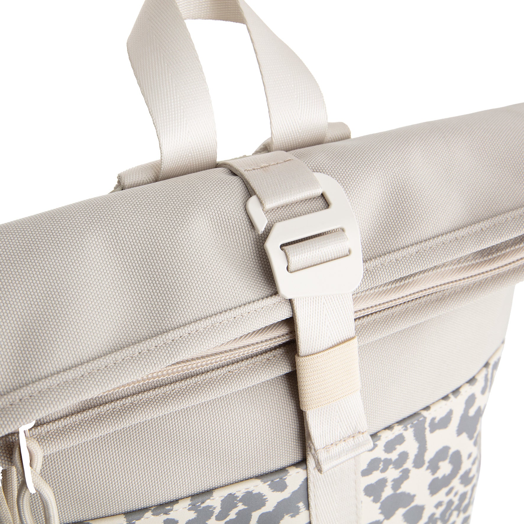 New Rebels Urban Roll Up Rolltop City Rucksack Los Angeles wasserabweisend Leopard beige