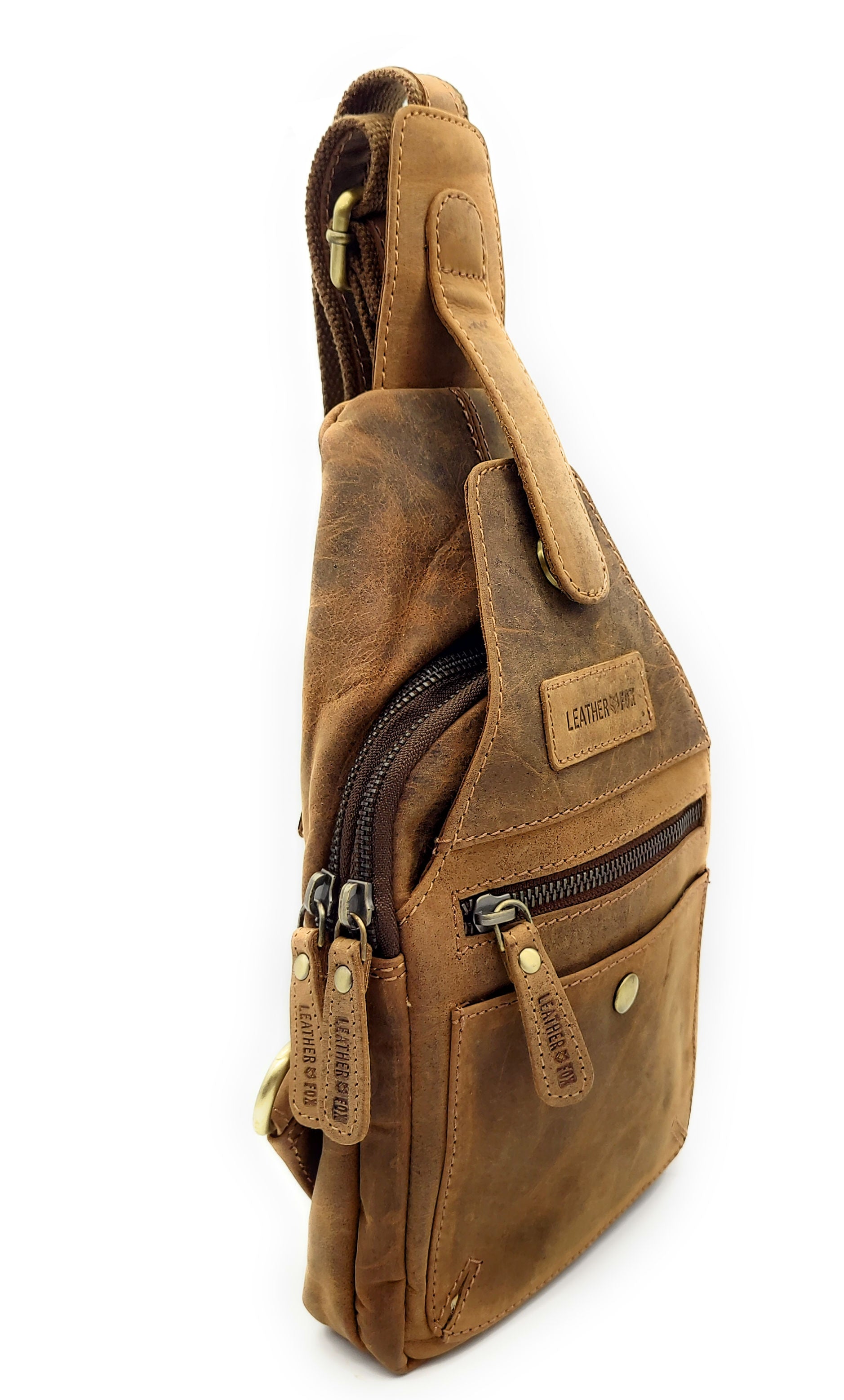 Leatherfox Slingbag Hunterleder | Echtleder Crossbody Bag | Damen & Herren | 30×15×8 cm
