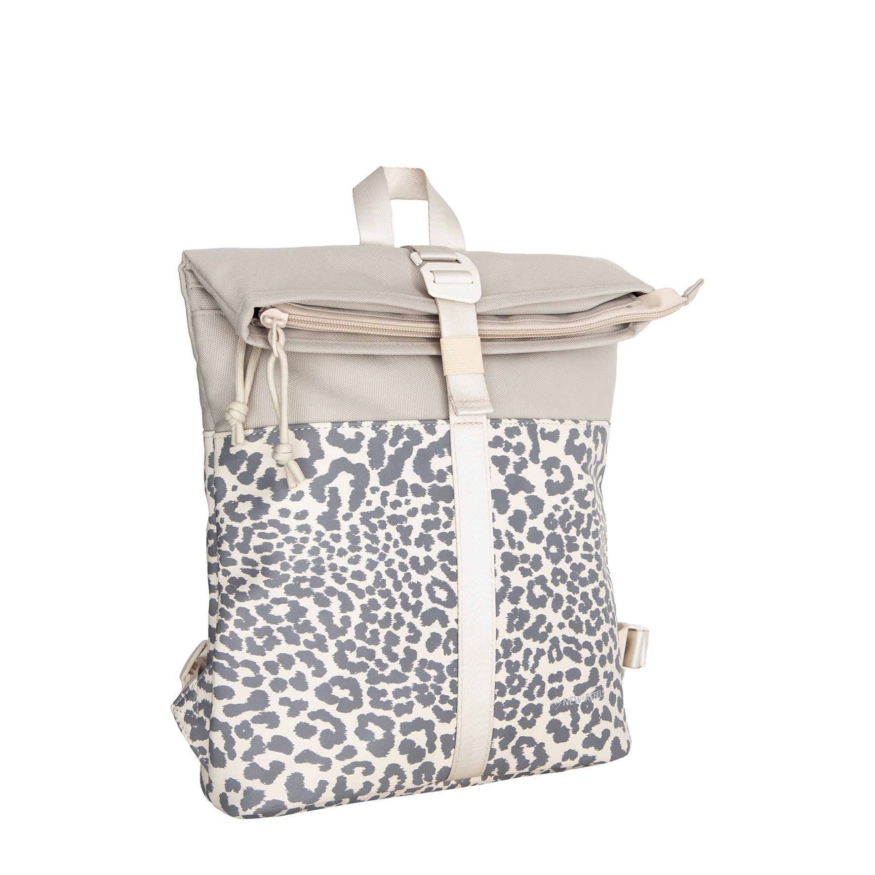 New Rebels Urban Roll Up Rolltop City Rucksack Los Angeles wasserabweisend Leopard beige
