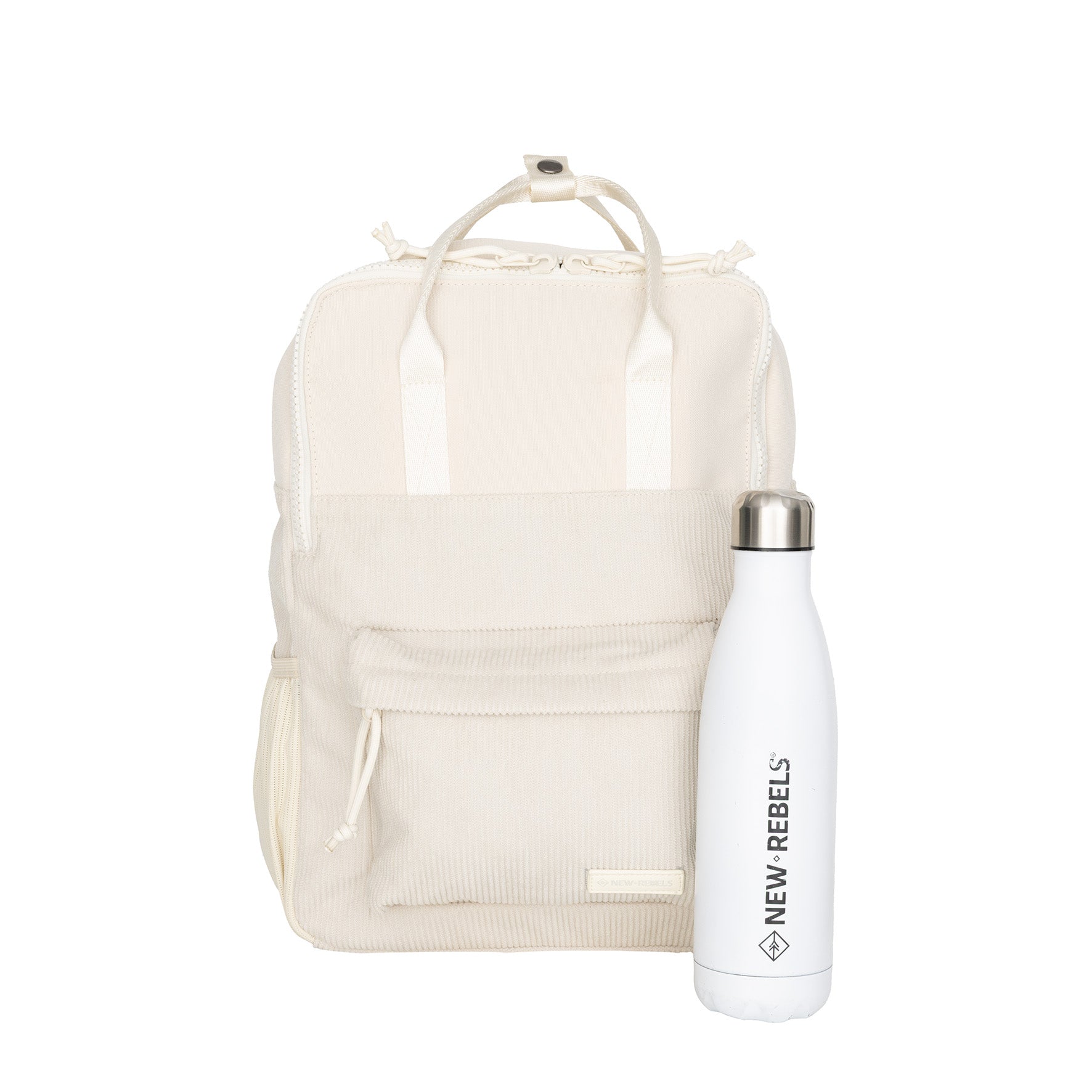 New Rebels Rucksack Ribbi Springfield mit Kordoptik und Tabletfach beige