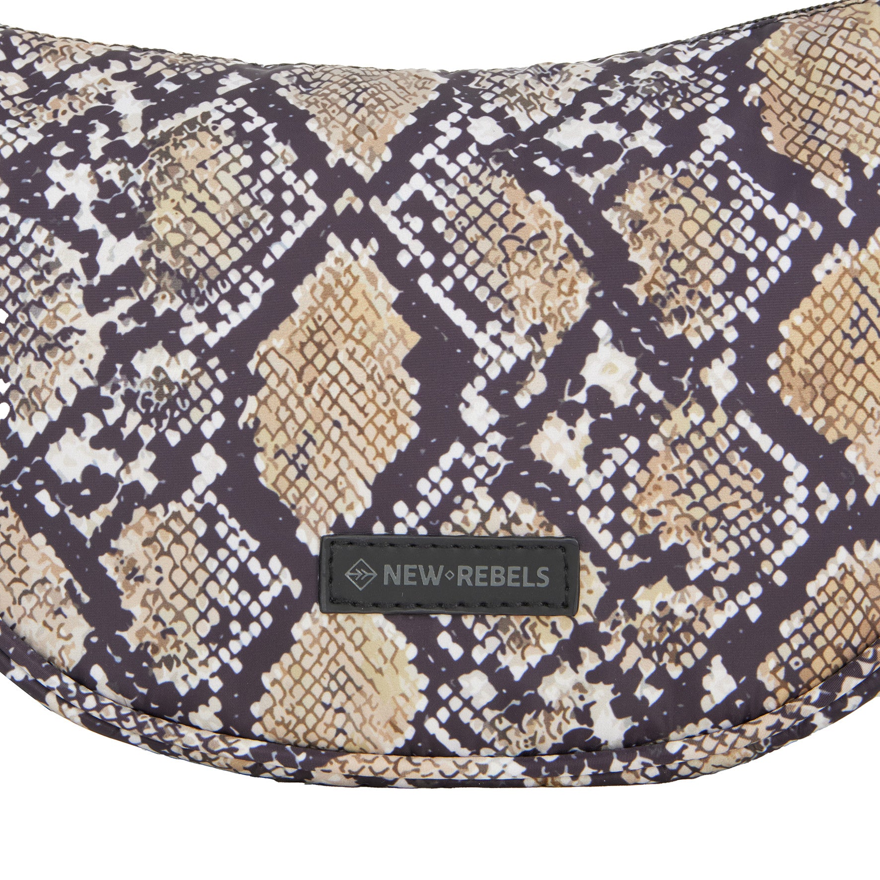 New Rebels Moonbag „Stay Wild" – Crossbody-Tasche mit Schlangen-Print, Nylon, 32 × 16 cm