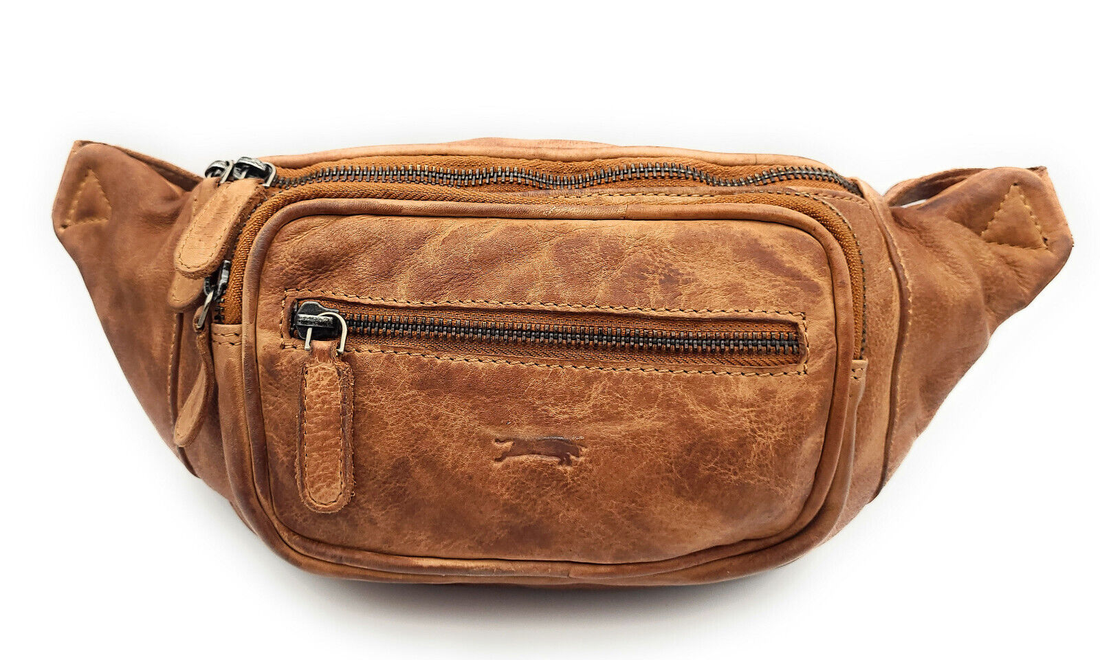 Ven Tomy Hüfttasche Bauchtasche Crossbody Bag Gürteltasche Waschleder braun