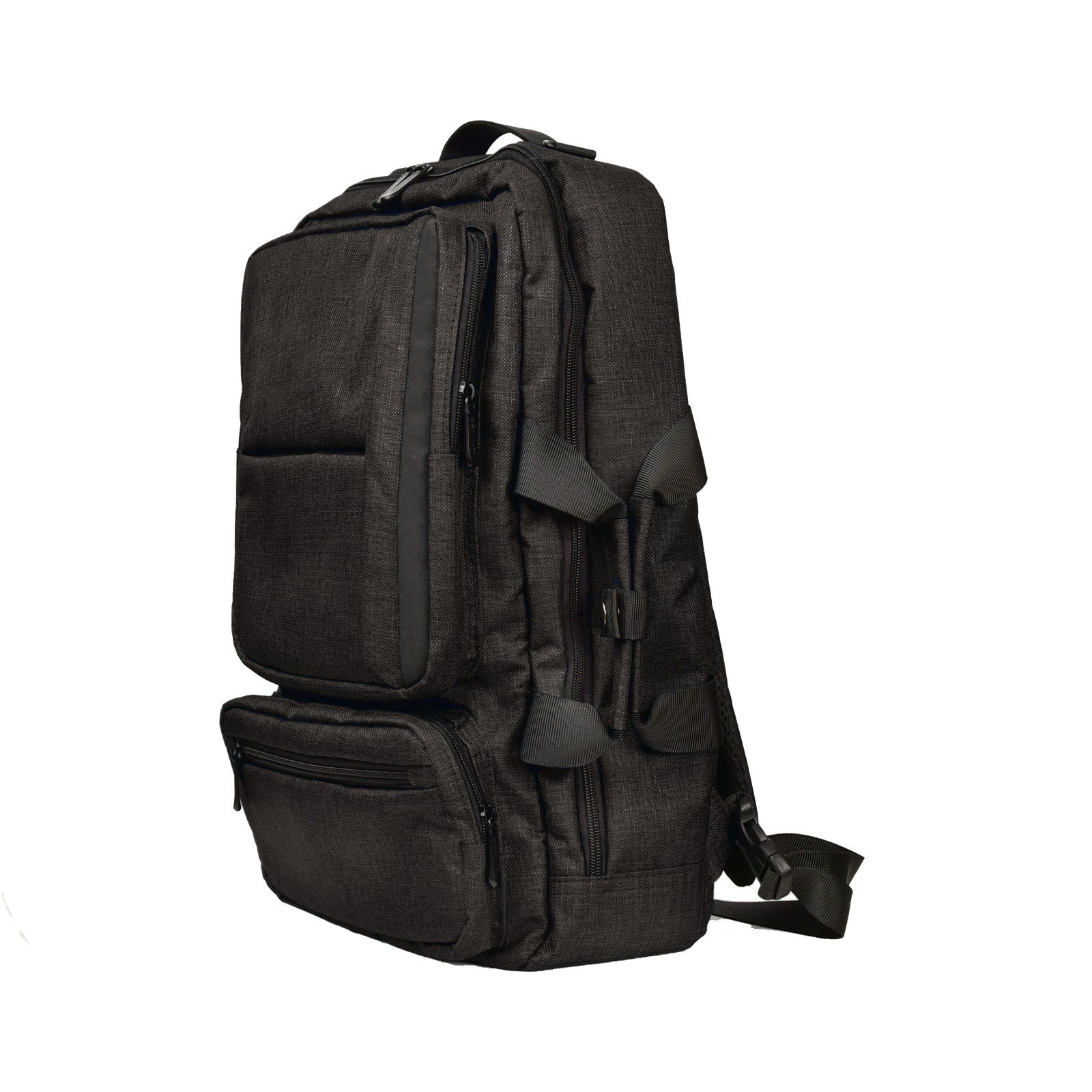 Dermata Multifunktionale Businesstasche 3-in-1 mit Laptopfach 17" | Rucksack, Aktentasche & Schultertasche aus Polycanvas schwarz