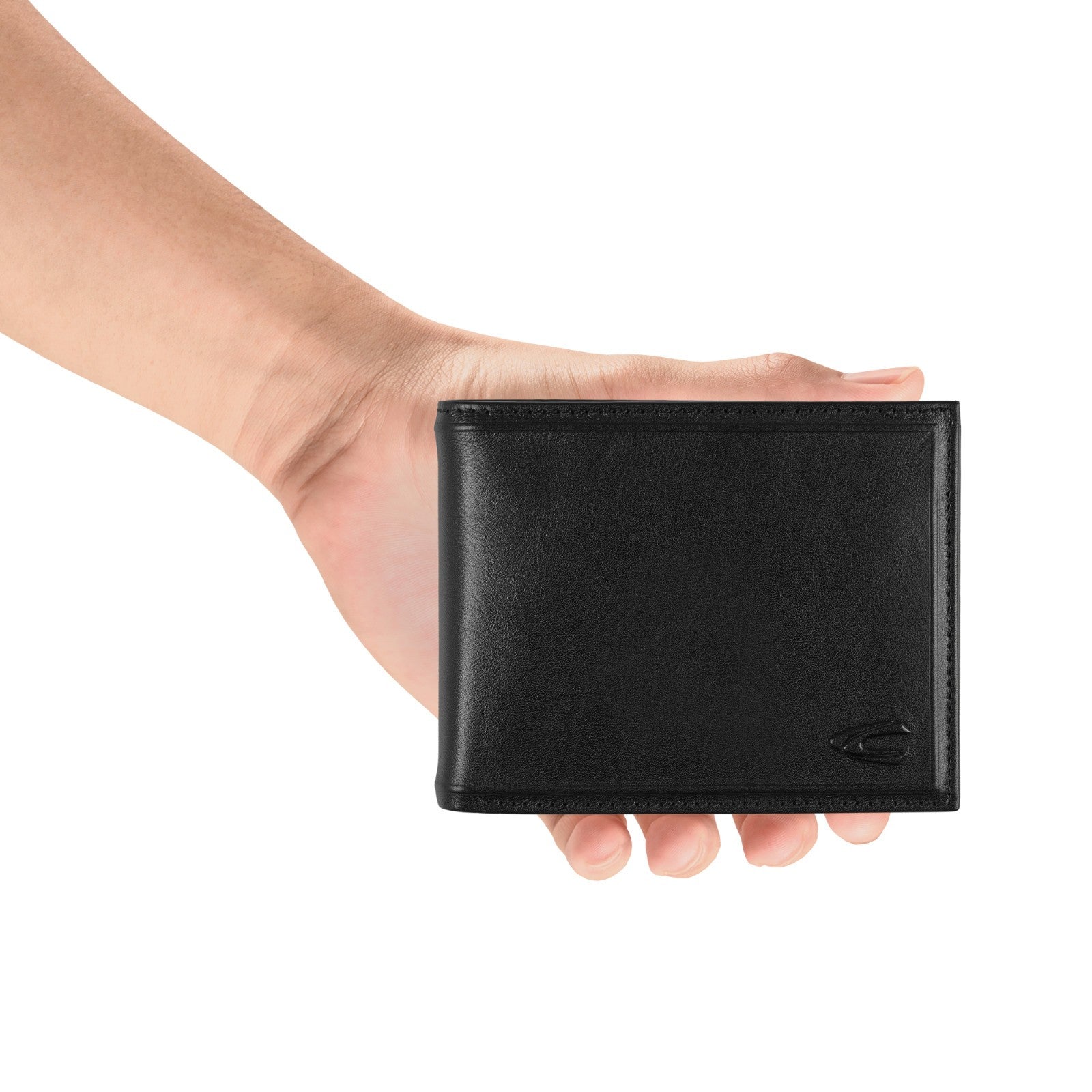 camel active Geldbörse Wood Querformat RFID-Schutz echt Leder 12,5x3x10 cm schwarz