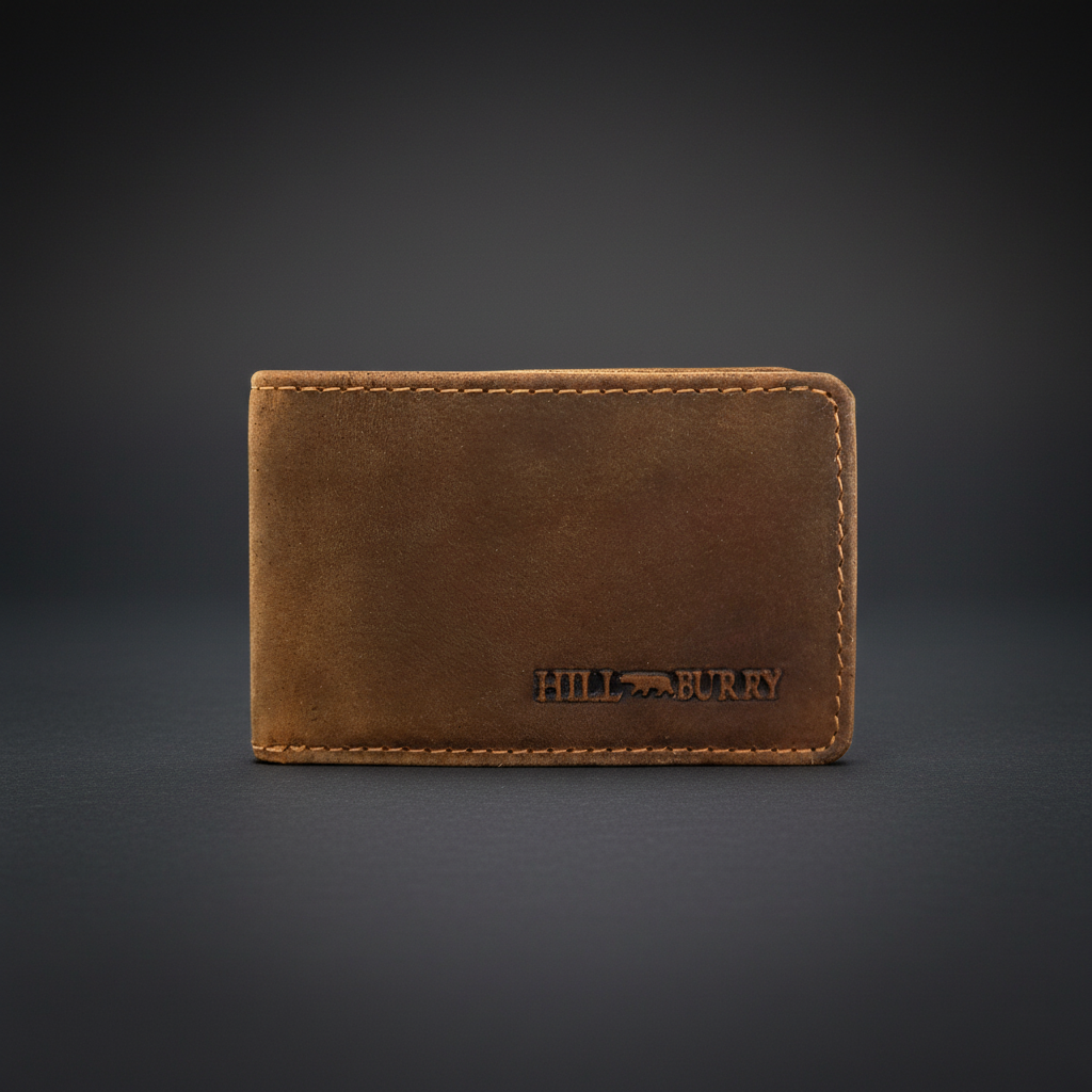 Hill Burry Mini Geldbörse aus Hunterleder – RFID Schutz, Kartenfach & Münzfach
