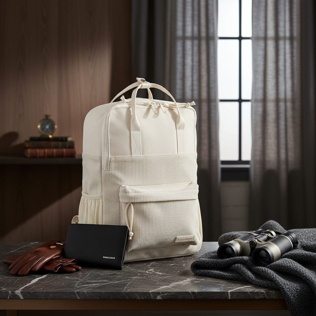 New Rebels Rucksack Ribbi Springfield mit Kordoptik und Tabletfach beige