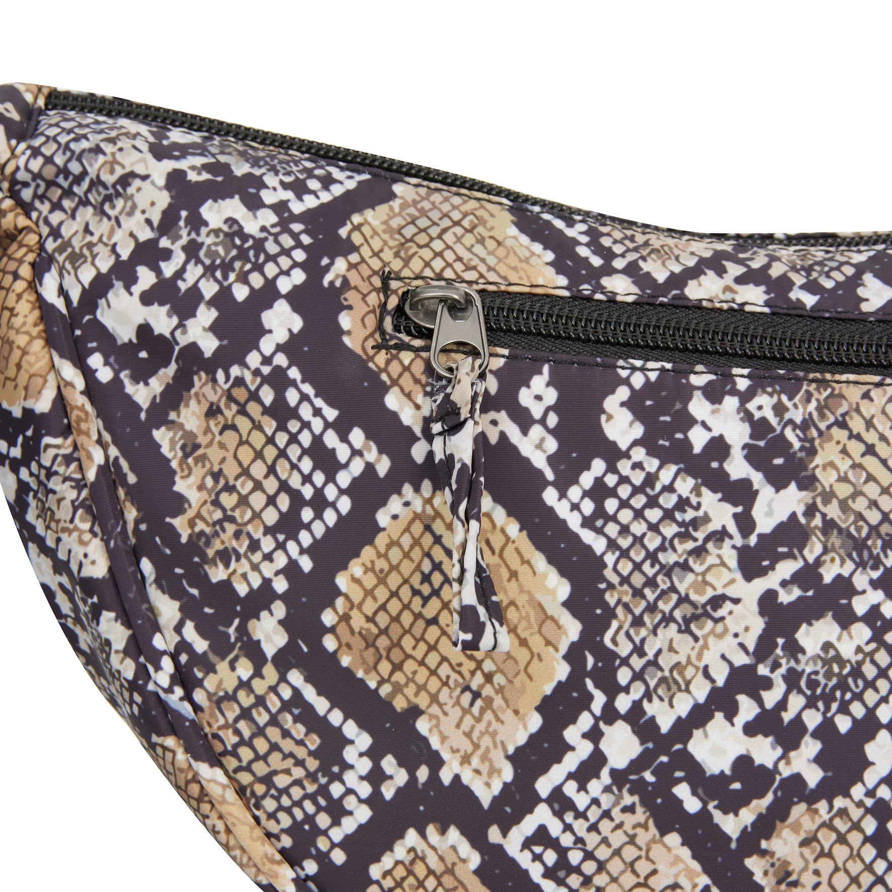 New Rebels Moonbag „Stay Wild" – Crossbody-Tasche mit Schlangen-Print, Nylon, 32 × 16 cm