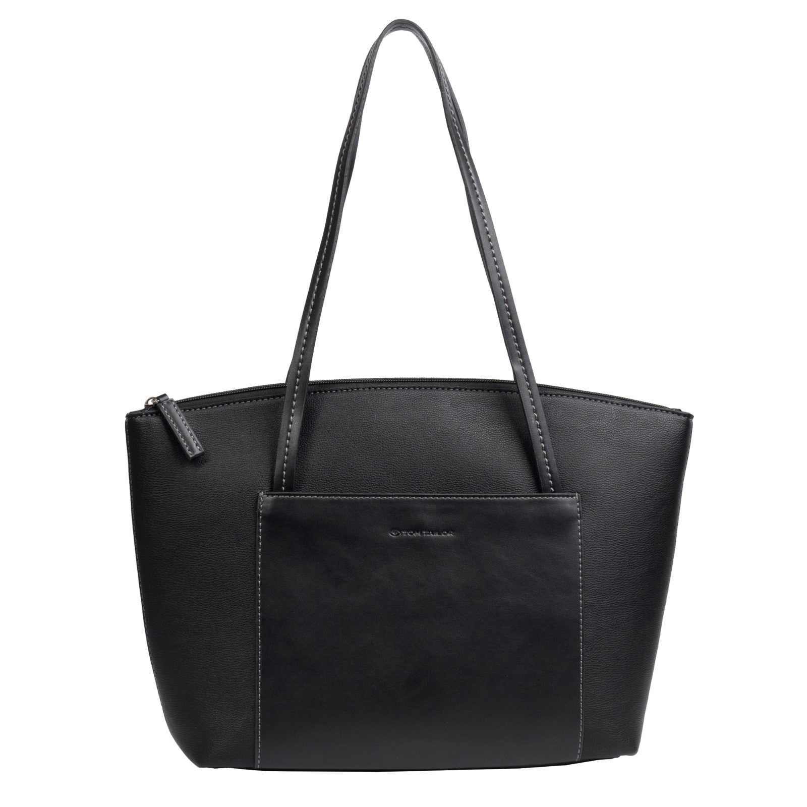 Tom Tailor Damen Zip Shopper L "Amaris" – eleganter Shopper mit Reißverschluss und DIN-A4-Format Handtasche schwarz