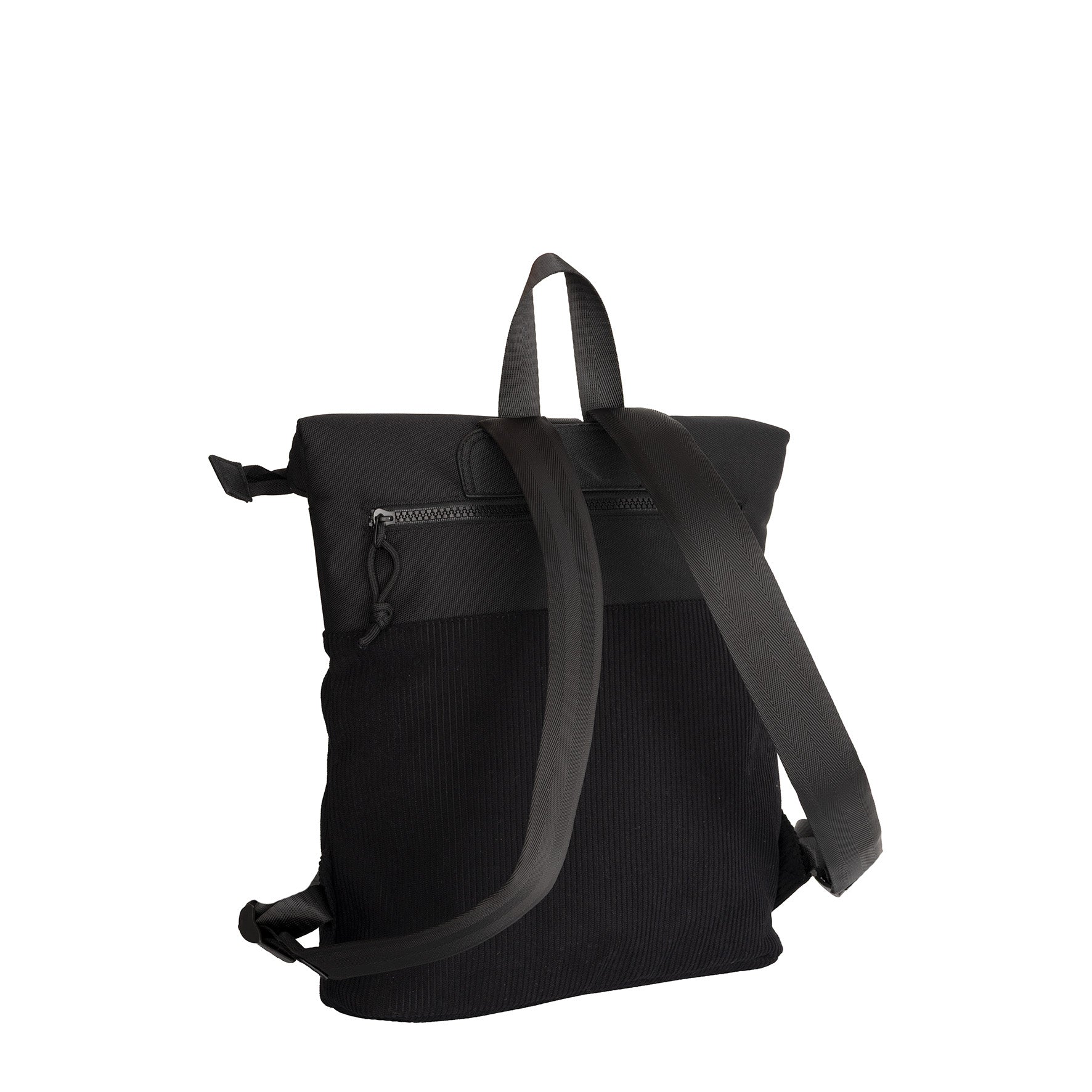 New Rebels Ribbi Roll Up Rolltop City Rucksack Los Angeles Kordoptik schwarz