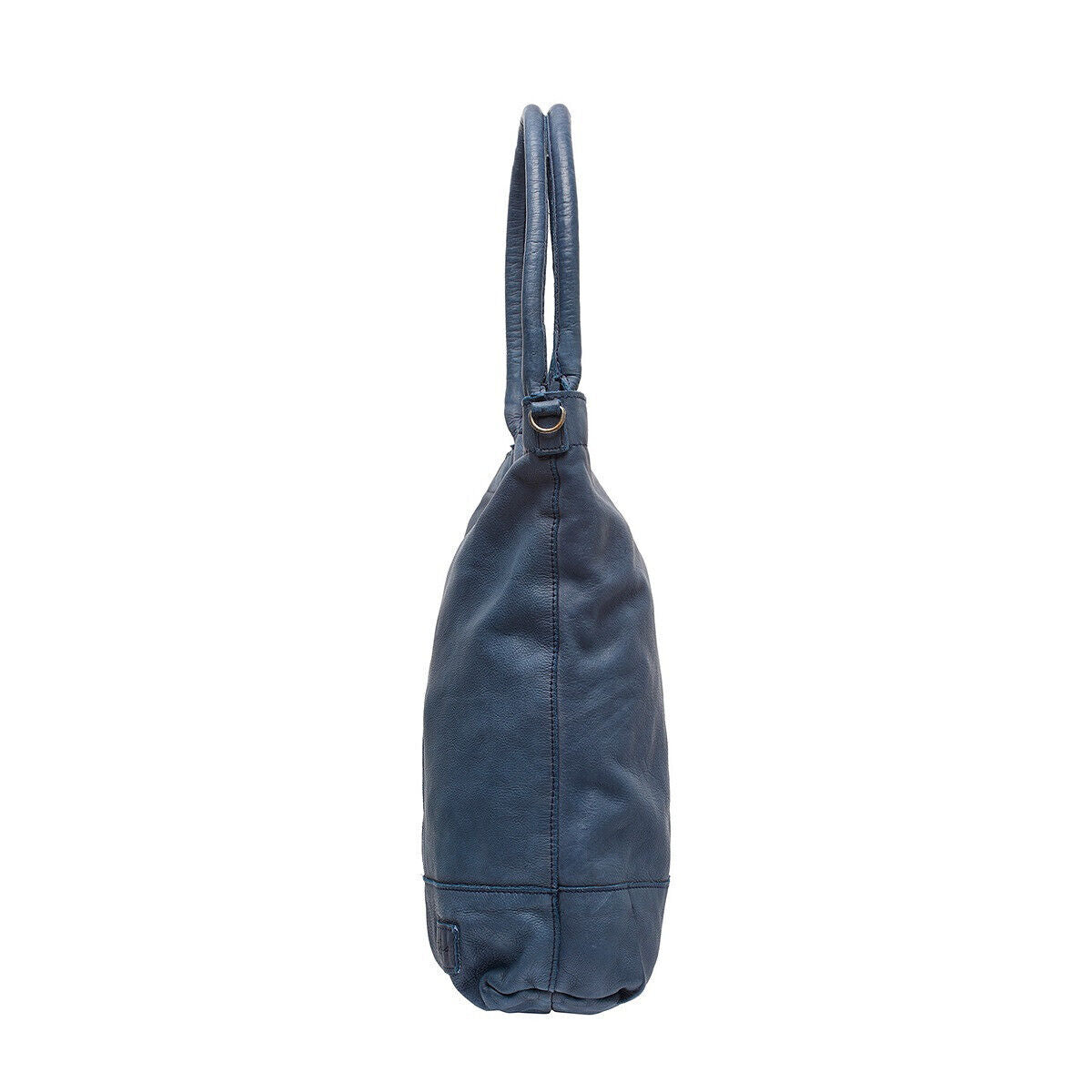 Justified Bags echt Leder Damen Shopper Handtasche Lederhenkel und abnehmbarer Schultergurt Amber navy blau