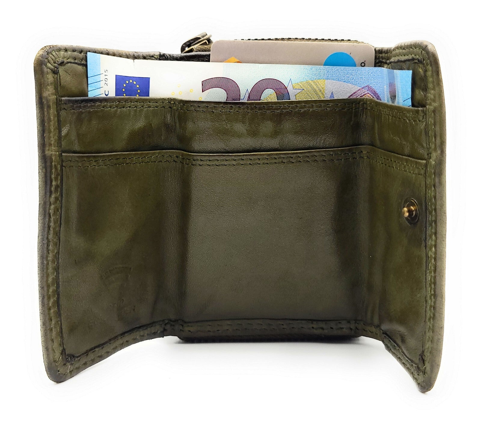 Hill Burry Mini echt Leder Damen Geldbörse Portemonnaie RFID Schutz Waschleder olivgrün