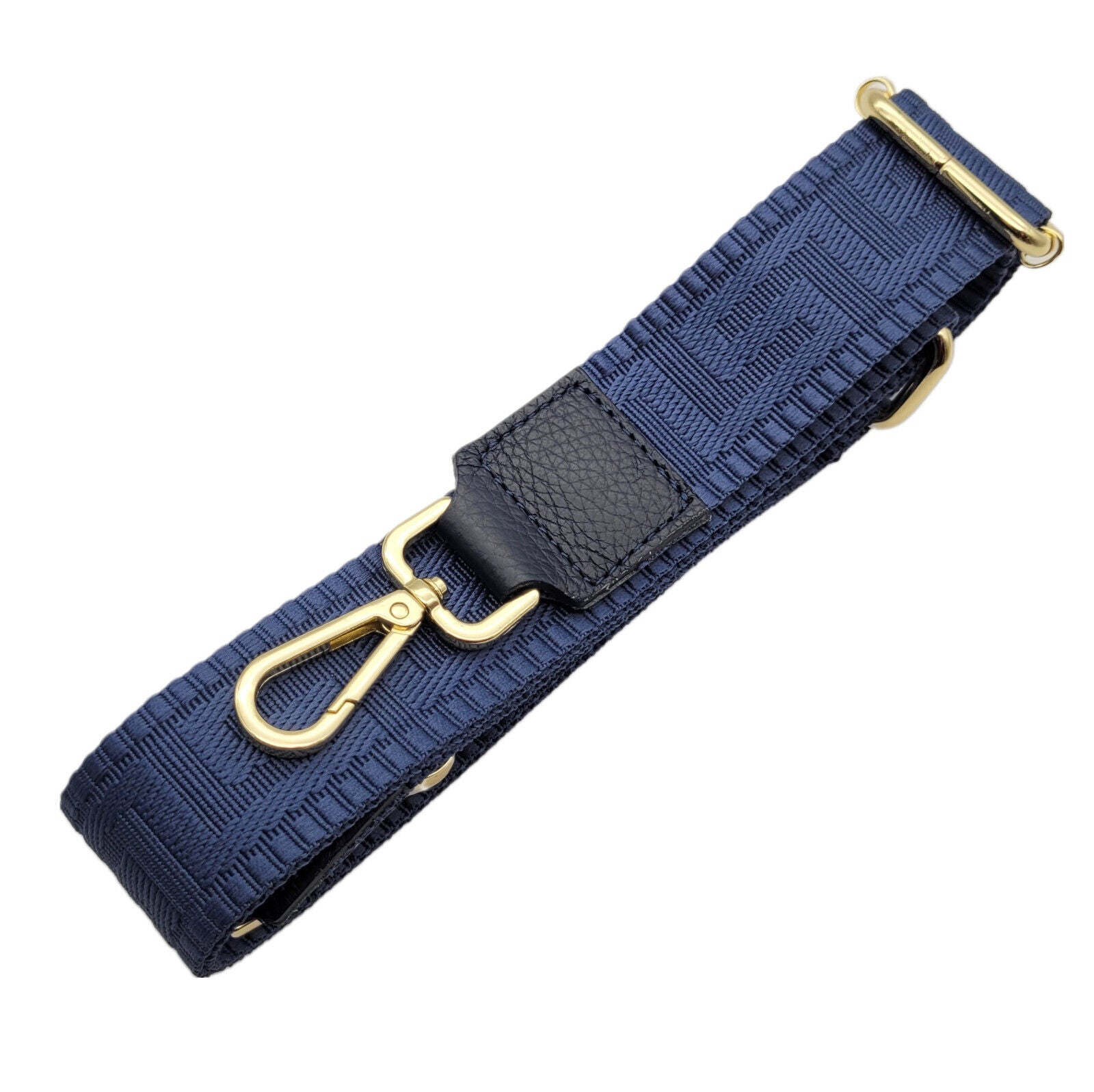 Ersatz Taschengurt Schultergurt Tragegurt Schulterriemen 4cm made in Italy navy gold