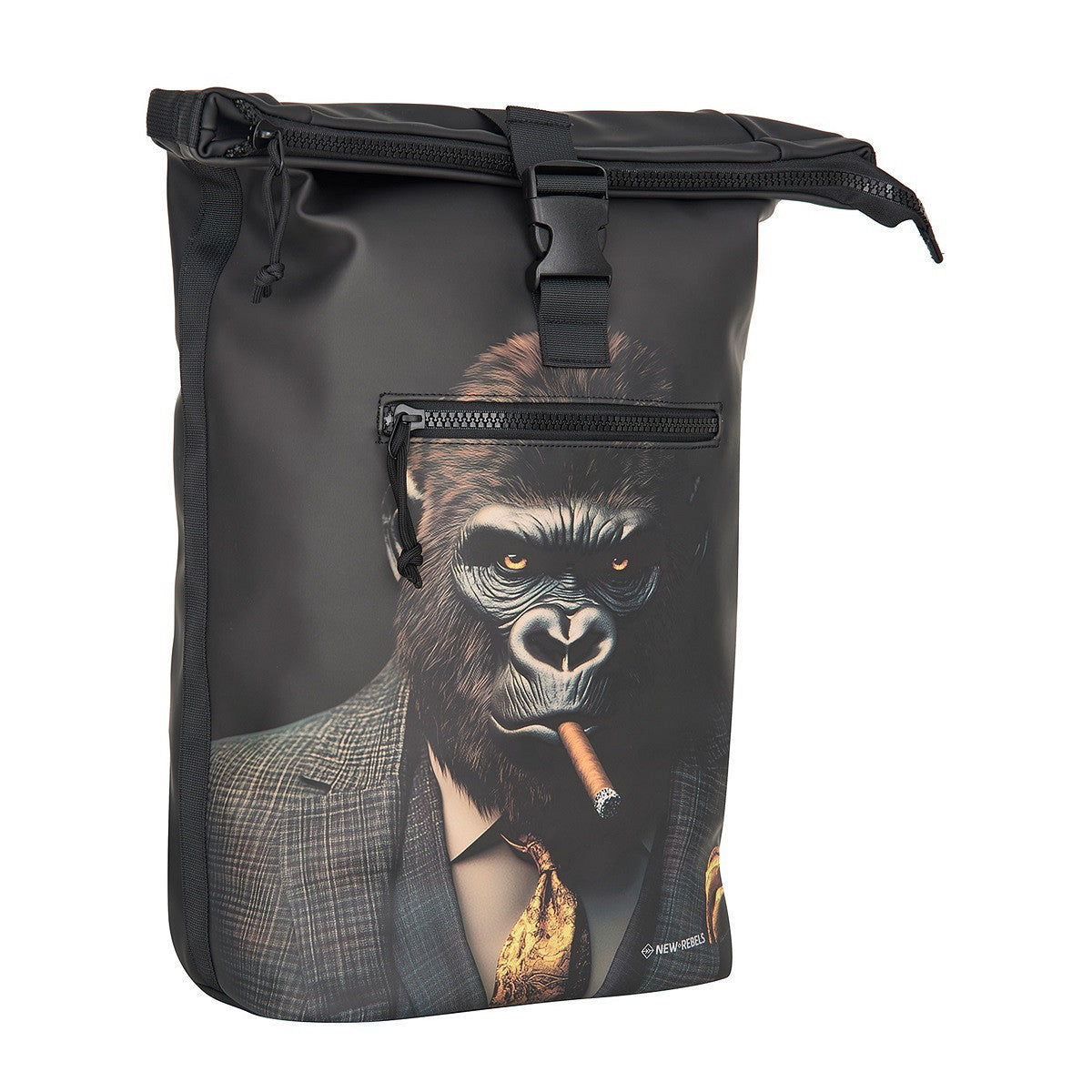 New Rebels New York Gorilla Rucksack – Rolltop, wasserabweisend, 15" Laptopfach