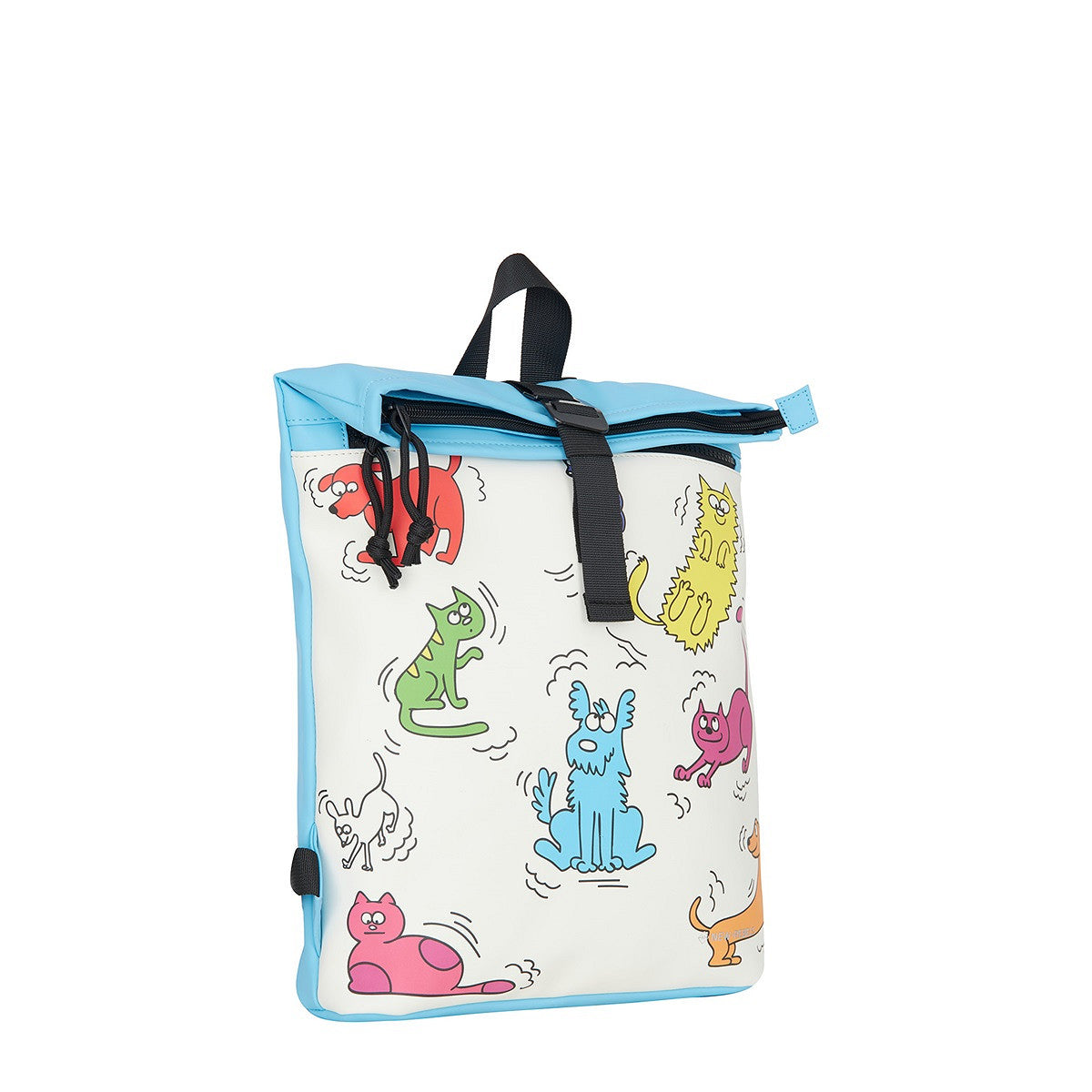 New Rebels Mart Art Roll Up City Rucksack Los Angeles Cartoon, wasserabweisend, Hunde und Katzen