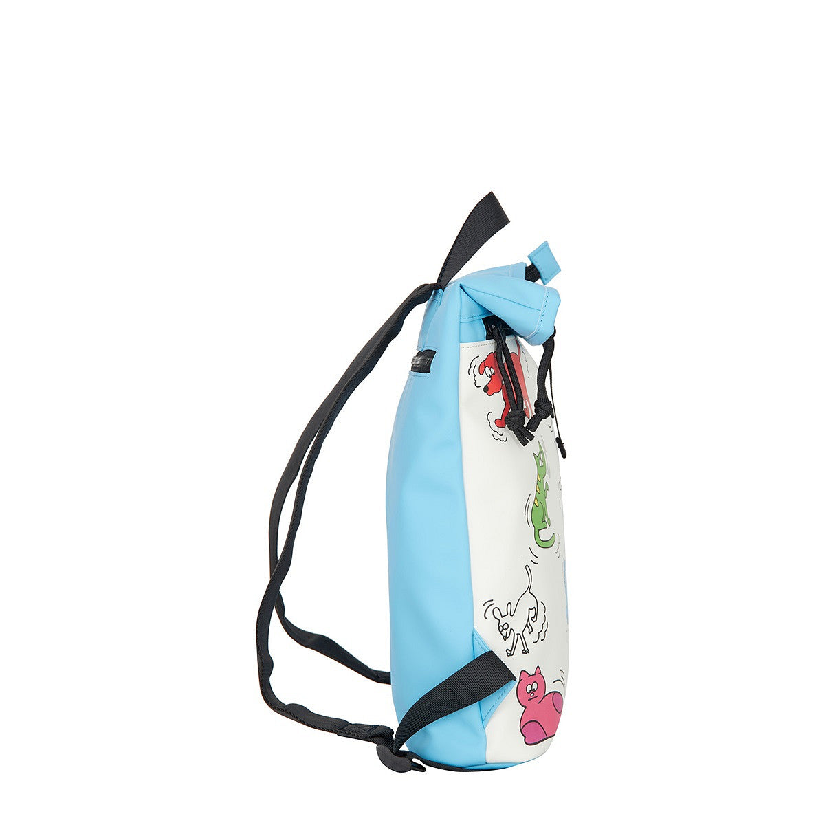 New Rebels Mart Art Roll Up City Rucksack Los Angeles Cartoon, wasserabweisend, Hunde und Katzen