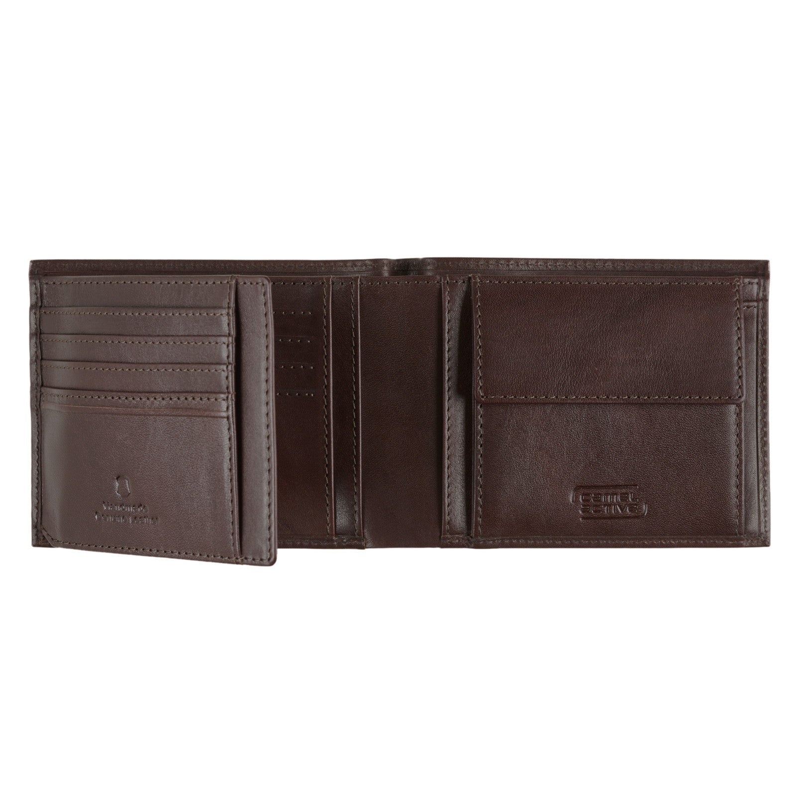 camel active Geldbörse Wood Querformat RFID-Schutz echt Leder 12,5x3x10 cm braun