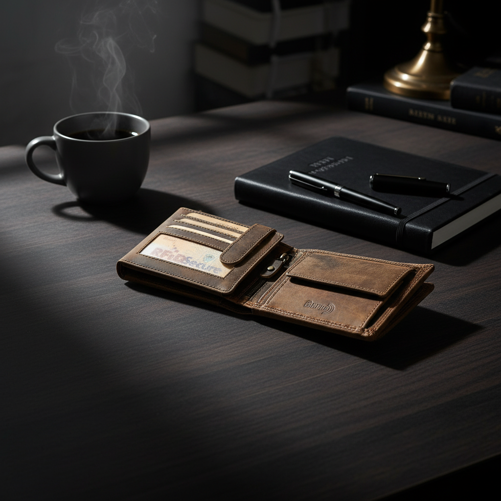 Jockey Club Basic echt Büffel Voll-Leder Geldbörse Portemonnaie Geldbeutel RFID NFC Schutz braun