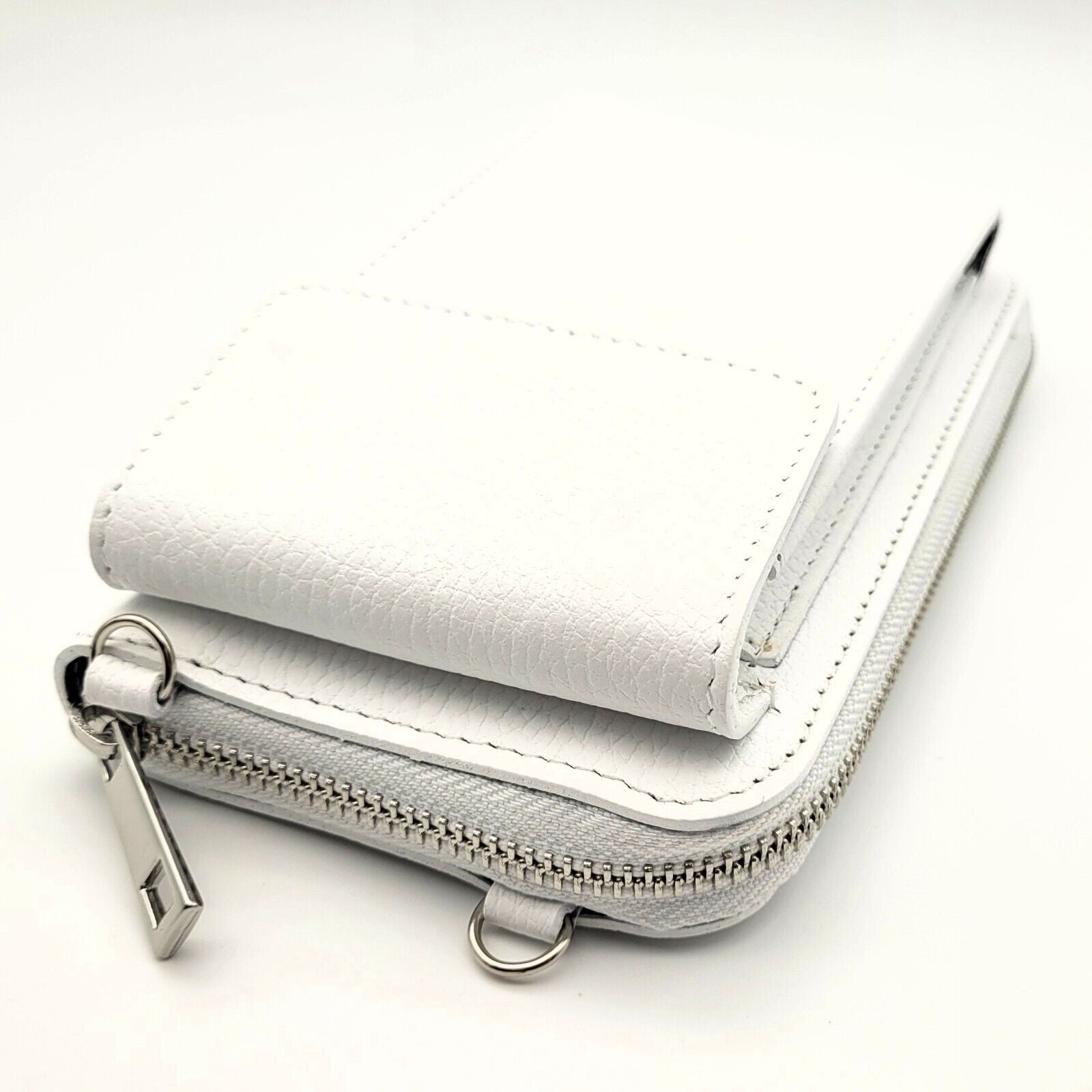 echt Leder Handybörse Smartphonetasche Geldbörse Umhängetasche made in Italy weiß