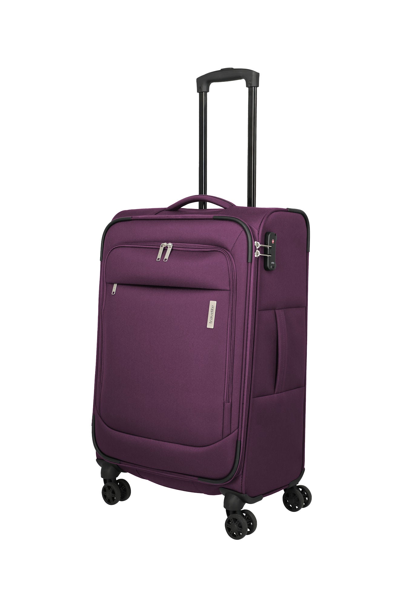 Travelite Priego Trolley M 66 cm – Mittelgroßer Koffer mit 4 Rollen & Zahlenschloss berry