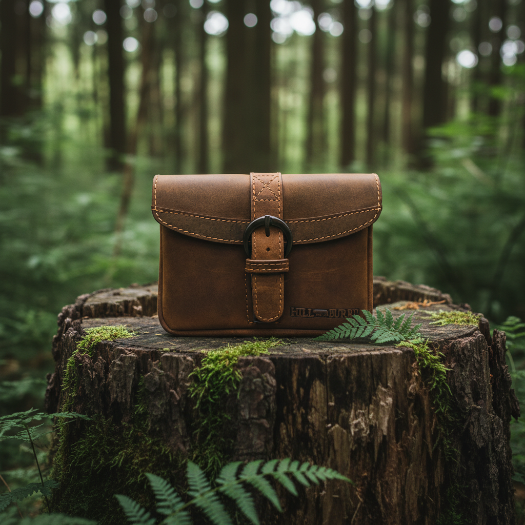 Hill Burry Heritage Gürteltasche Echtleder Vintage Braun