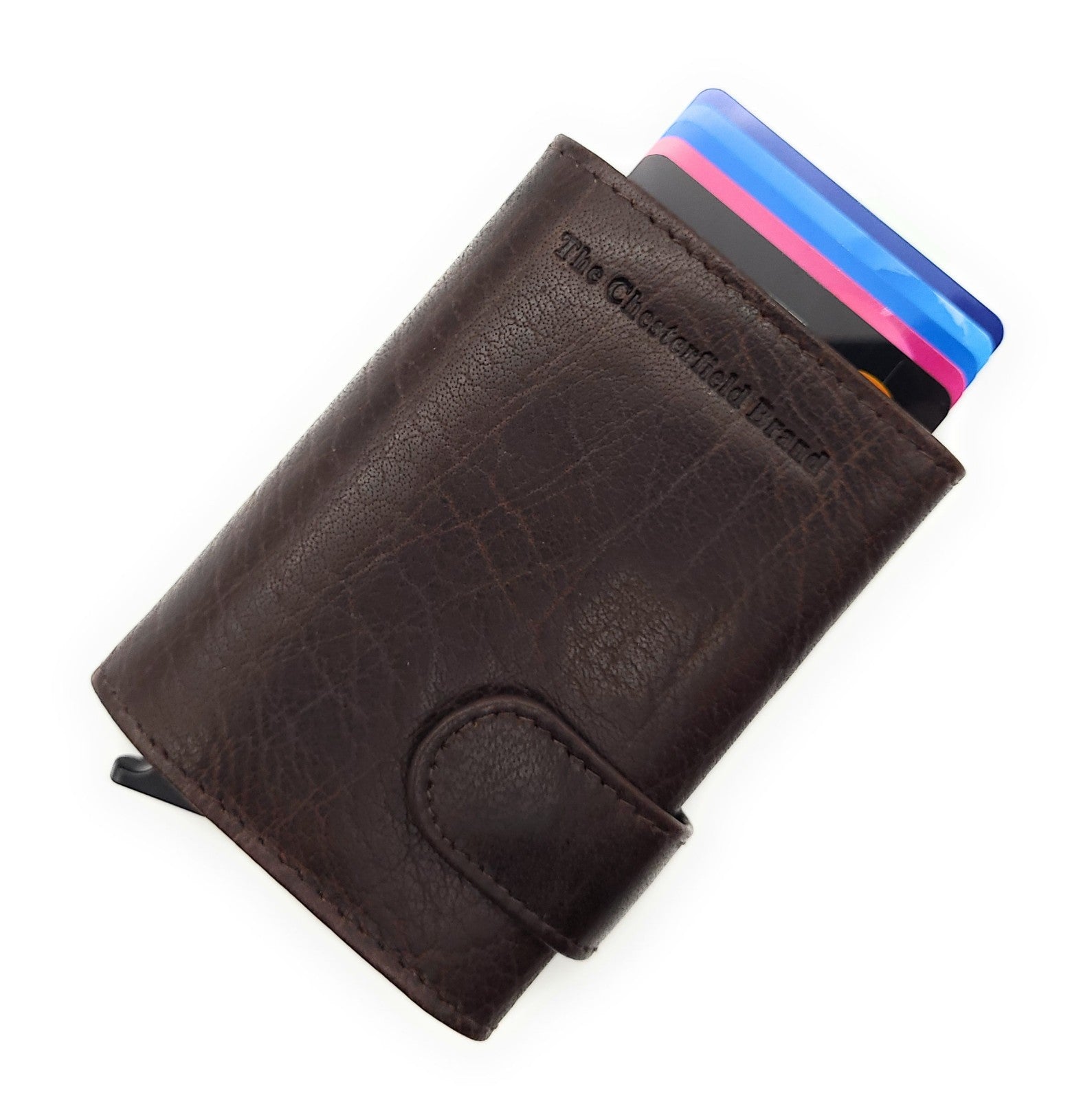 The Chesterfield Brand echt Leder Kreditkartenetui Geldbörse Mannheim braun