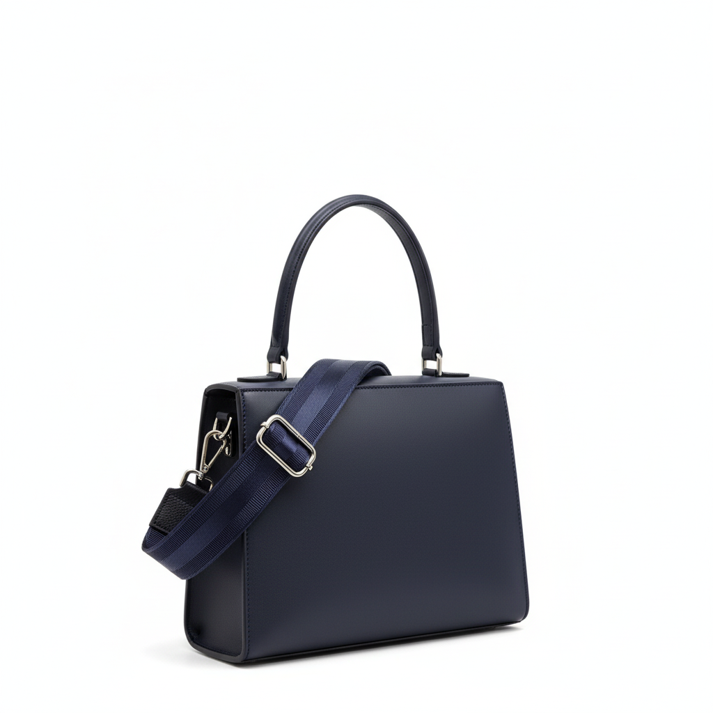 Ersatz Taschengurt Schultergurt Tragegurt Schulterriemen 4cm made in Italy blau silber