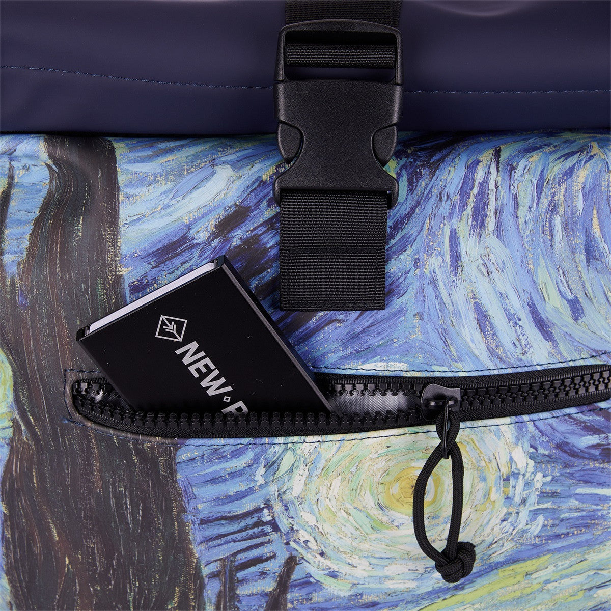 New Rebels Mart Art Roll Up Kurier Rucksack New York, Starry Night Sternennacht, wasserabweisend